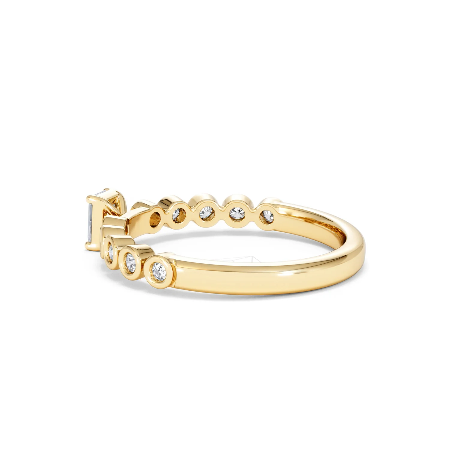 Entwine 0.30ct Emerald Cut Lab Diamond Solitaire Engagement Ring with Side Stones in 18K Gold Vermeil - Image 61