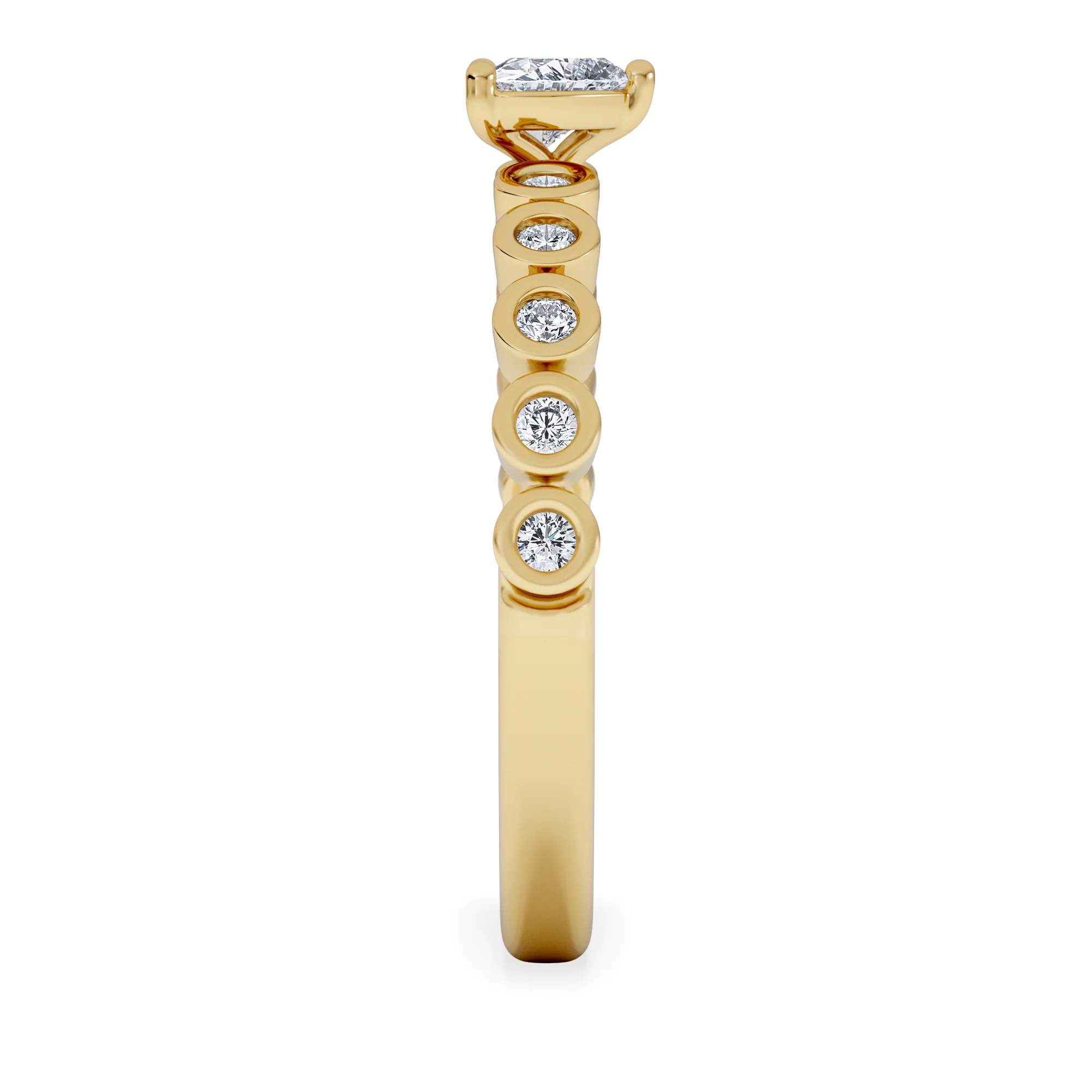 Entwine 0.30ct Heart Cut Lab Diamond Solitaire Engagement Ring with Side Stones in 18K Gold Vermeil - Image 5