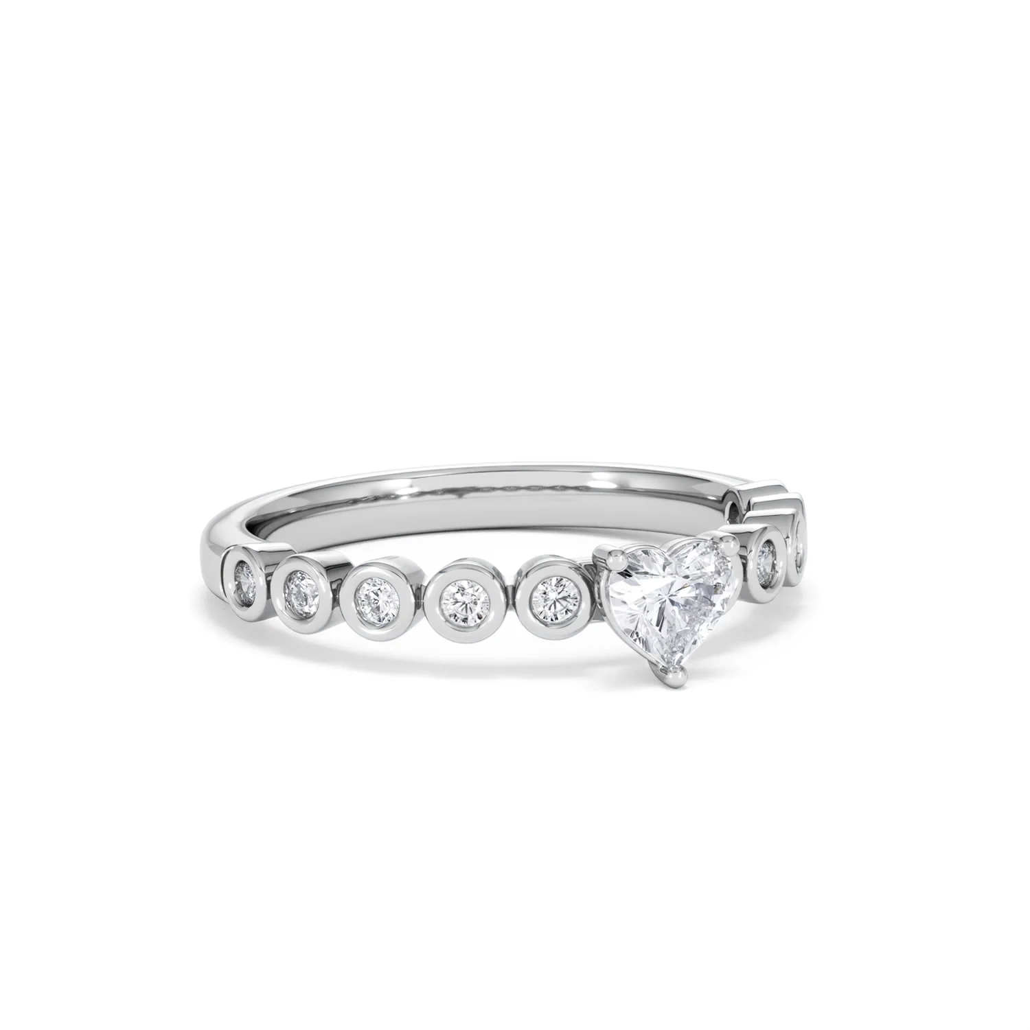 Entwine 0.30ct Heart Cut Lab Diamond Solitaire Engagement Ring with Side Stones in Sterling Silver - Image 13