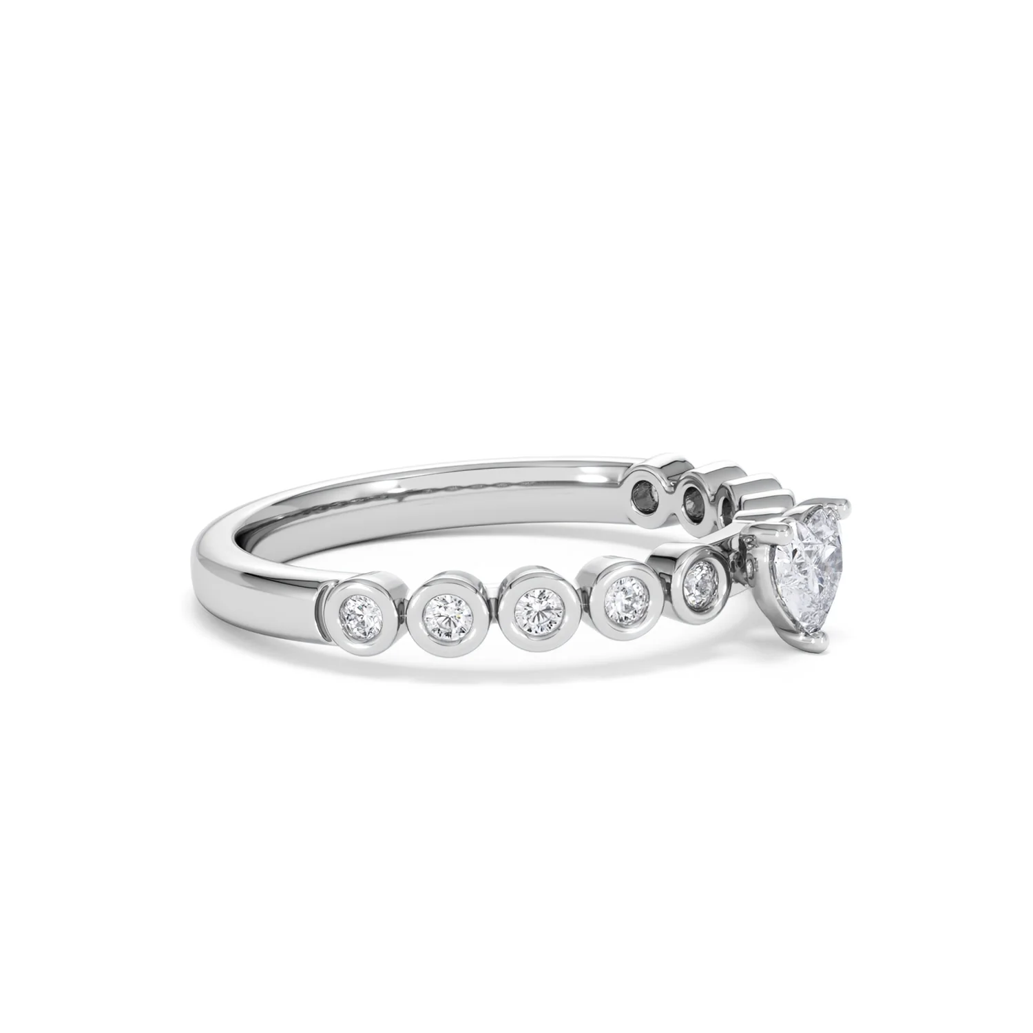 Entwine 0.30ct Heart Cut Lab Diamond Solitaire Engagement Ring with Side Stones in Sterling Silver - Image 20