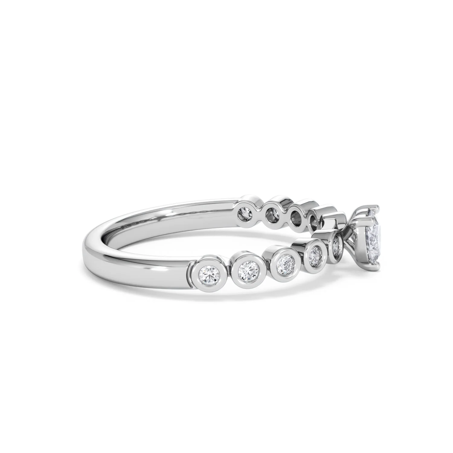 Entwine 0.30ct Heart Cut Lab Diamond Solitaire Engagement Ring with Side Stones in Sterling Silver - Image 25