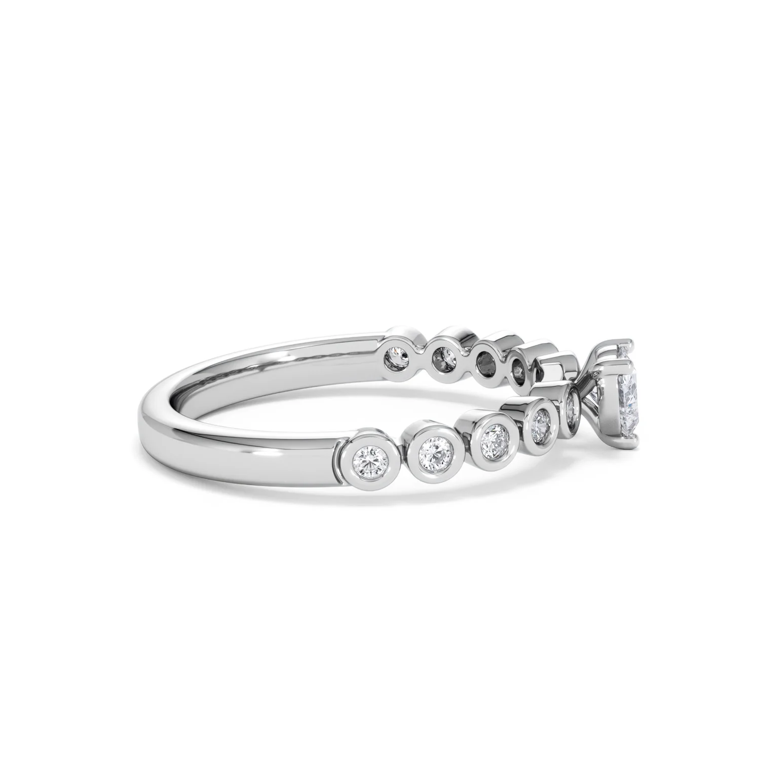 Entwine 0.30ct Heart Cut Lab Diamond Solitaire Engagement Ring with Side Stones in Sterling Silver - Image 26