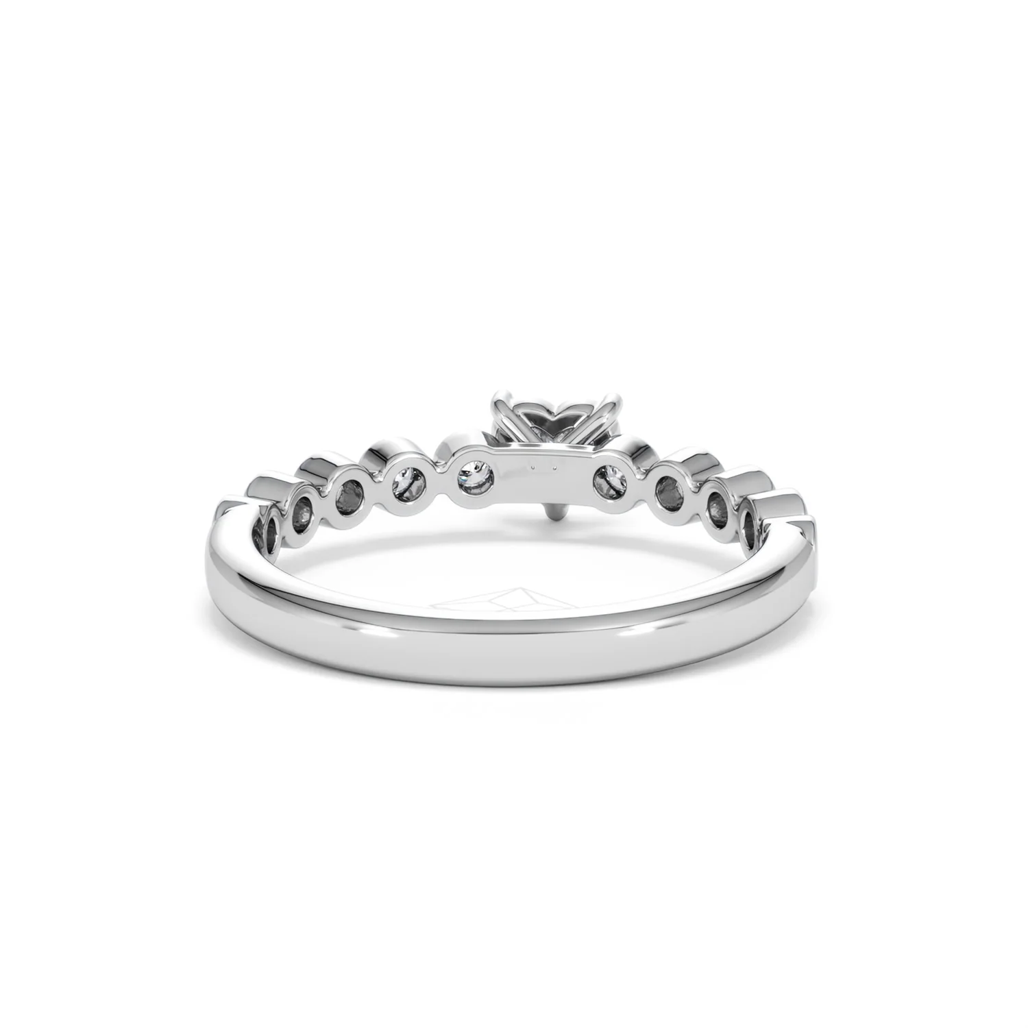 Entwine 0.30ct Heart Cut Lab Diamond Solitaire Engagement Ring with Side Stones in Sterling Silver - Image 45