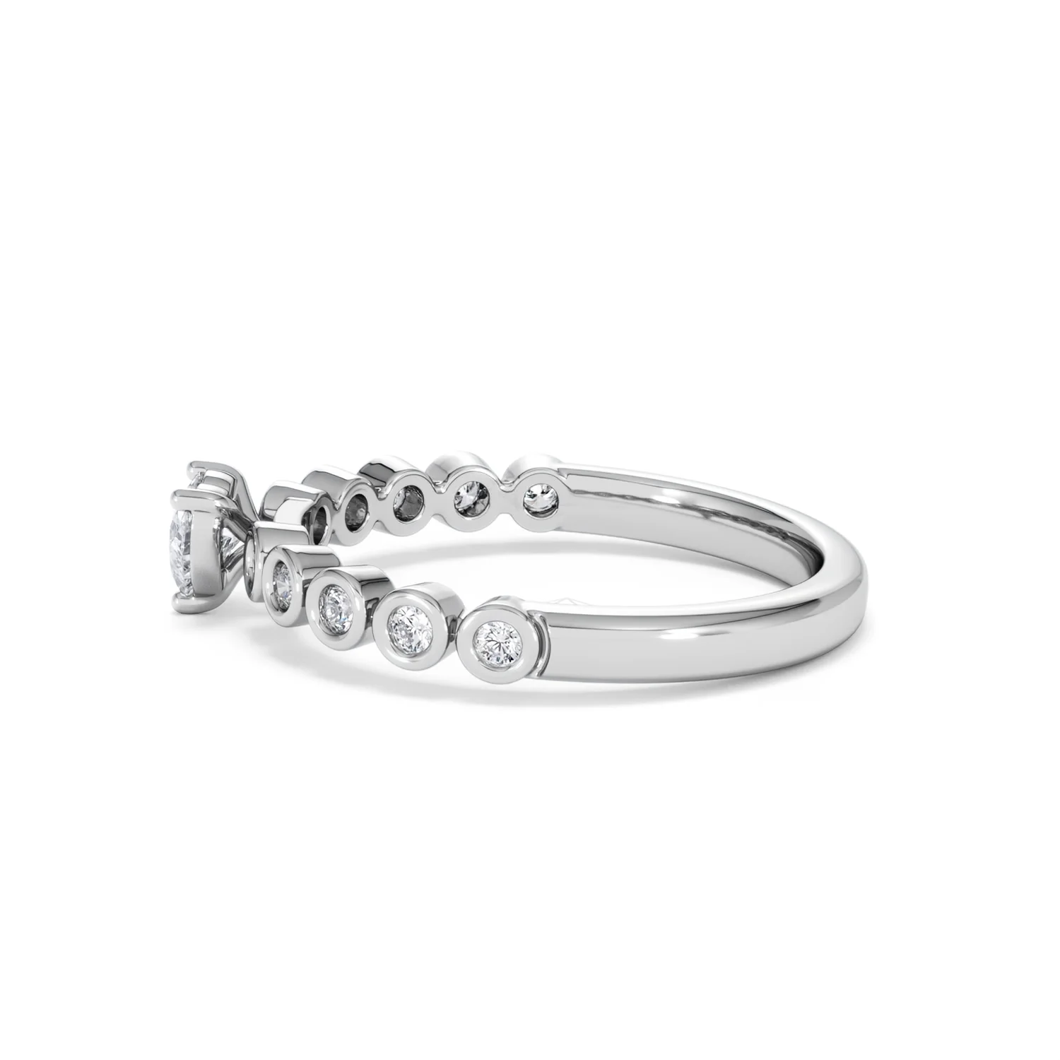 Entwine 0.30ct Heart Cut Lab Diamond Solitaire Engagement Ring with Side Stones in Sterling Silver - Image 66