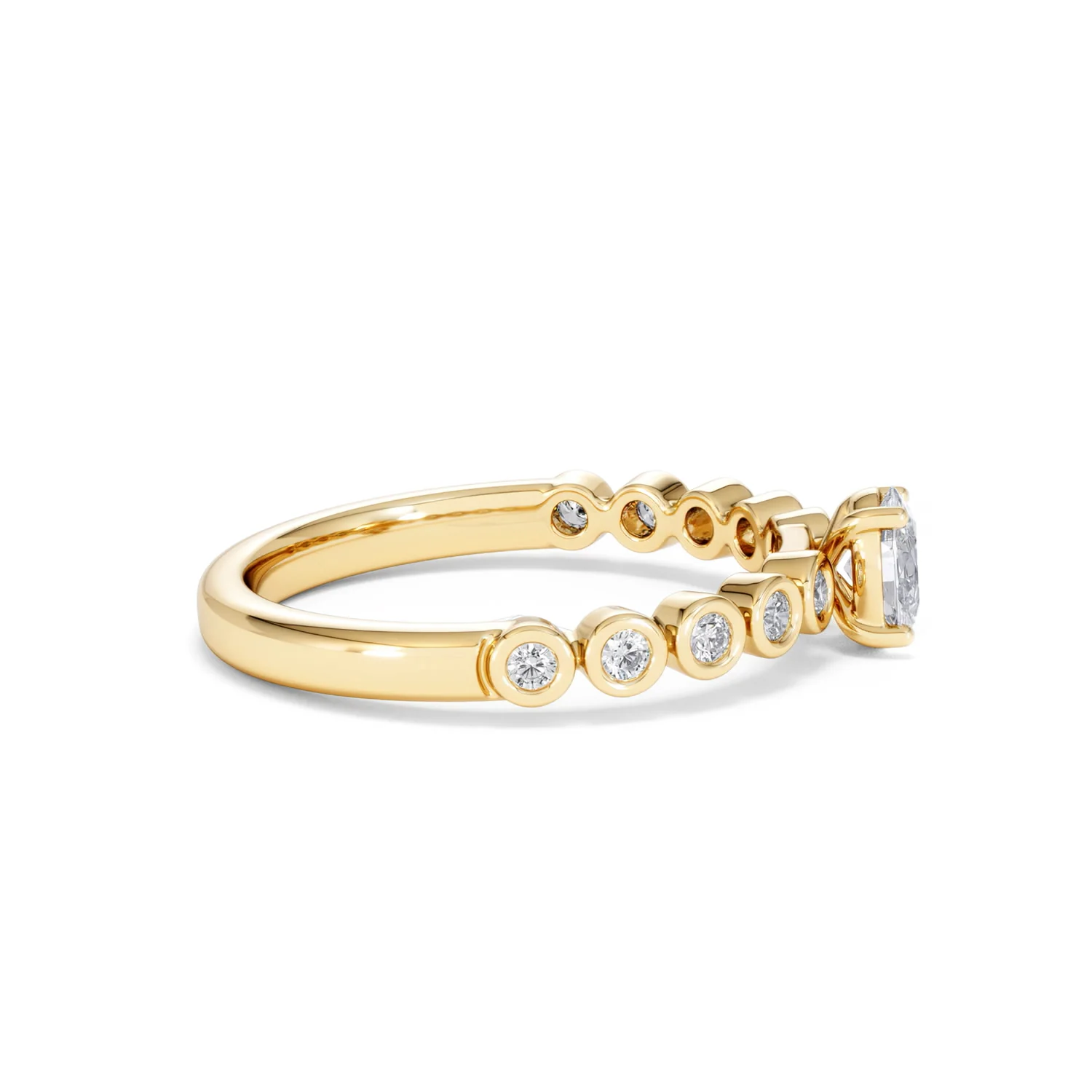 Entwine 0.30ct Oval Cut Lab Diamond Solitaire Engagement Ring with Side Stones in 18K Gold Vermeil - Image 26