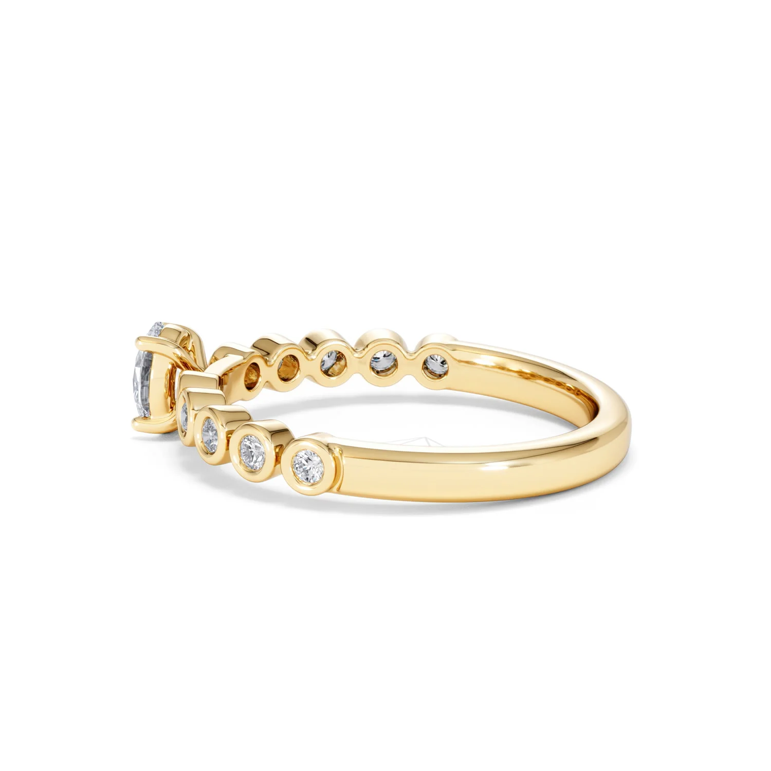 Entwine 0.30ct Oval Cut Lab Diamond Solitaire Engagement Ring with Side Stones in 18K Gold Vermeil - Image 63