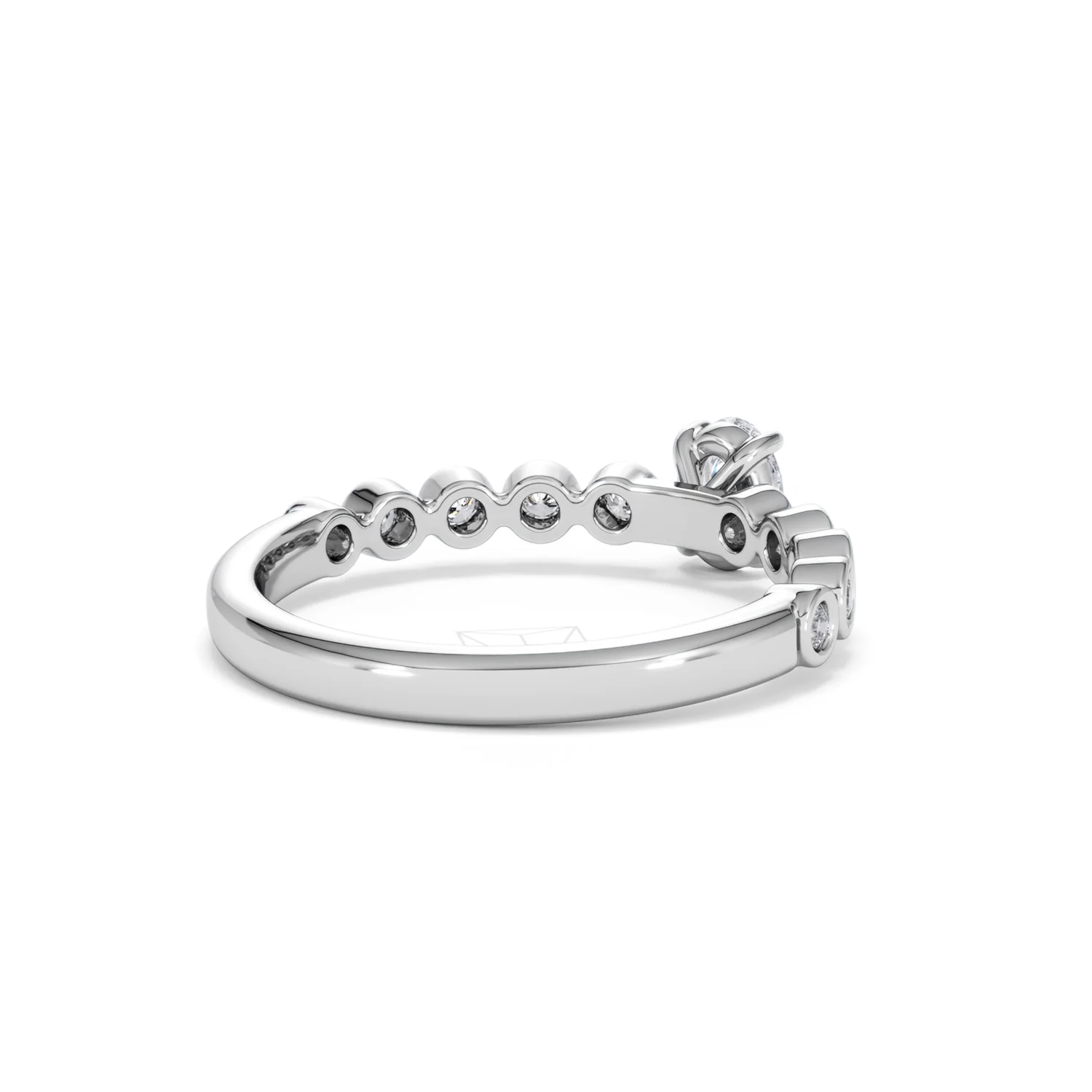 Entwine 0.30ct Oval Cut Lab Diamond Solitaire Engagement Ring with Side Stones in Sterling Silver - Image 39