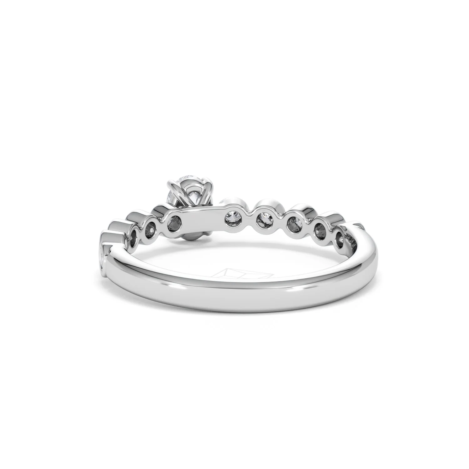 Entwine 0.30ct Oval Cut Lab Diamond Solitaire Engagement Ring with Side Stones in Sterling Silver - Image 51