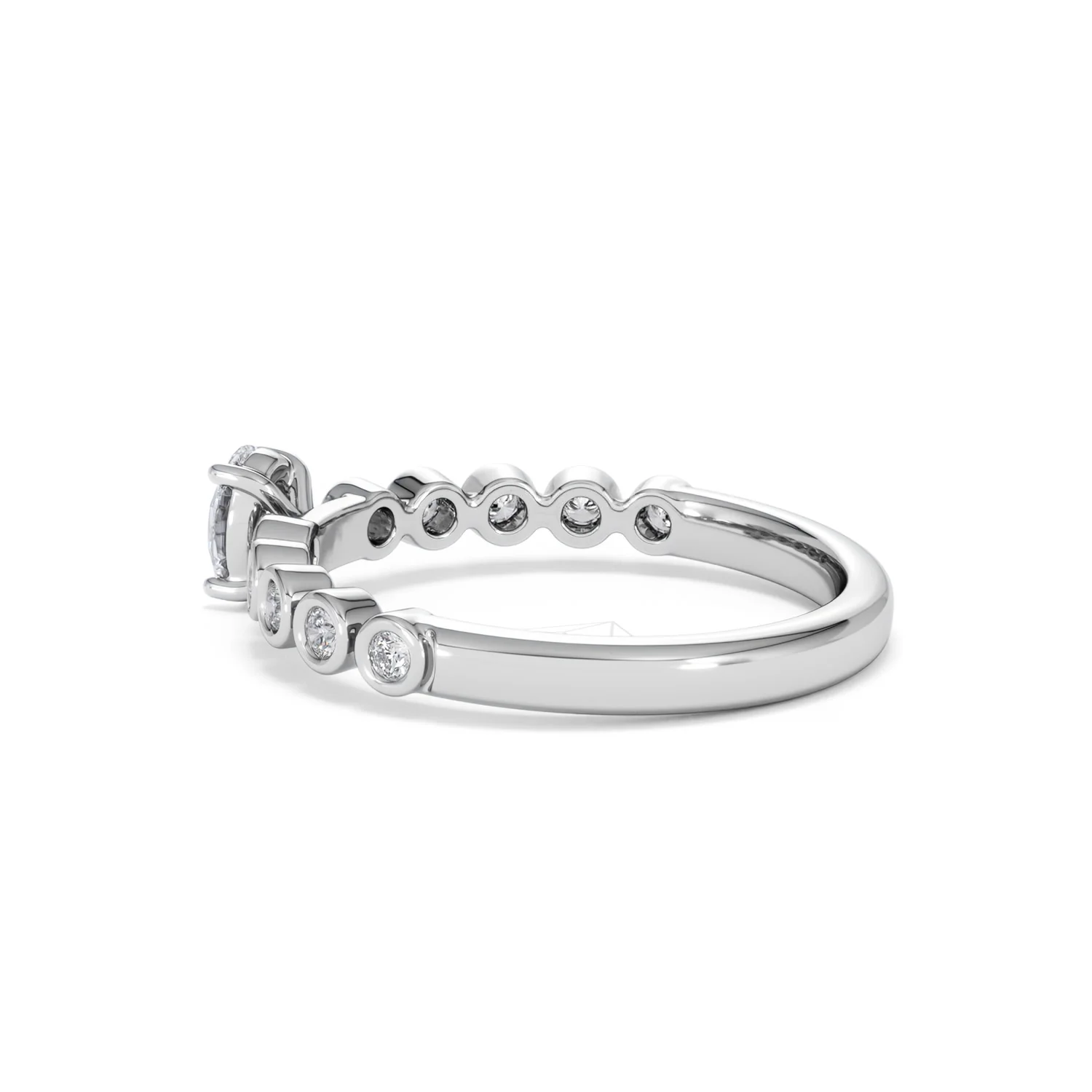 Entwine 0.30ct Oval Cut Lab Diamond Solitaire Engagement Ring with Side Stones in Sterling Silver - Image 61