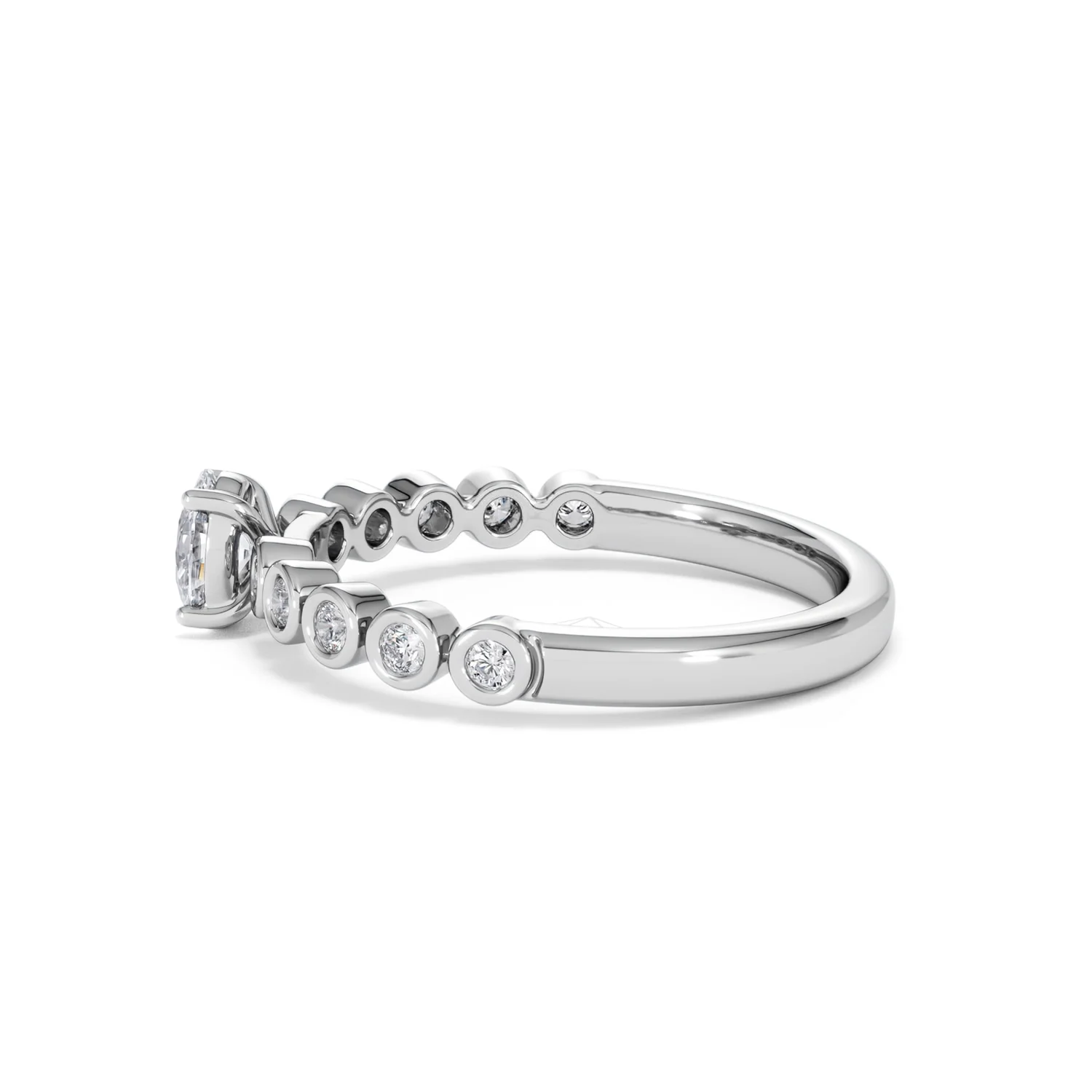Entwine 0.30ct Oval Cut Lab Diamond Solitaire Engagement Ring with Side Stones in Sterling Silver - Image 65