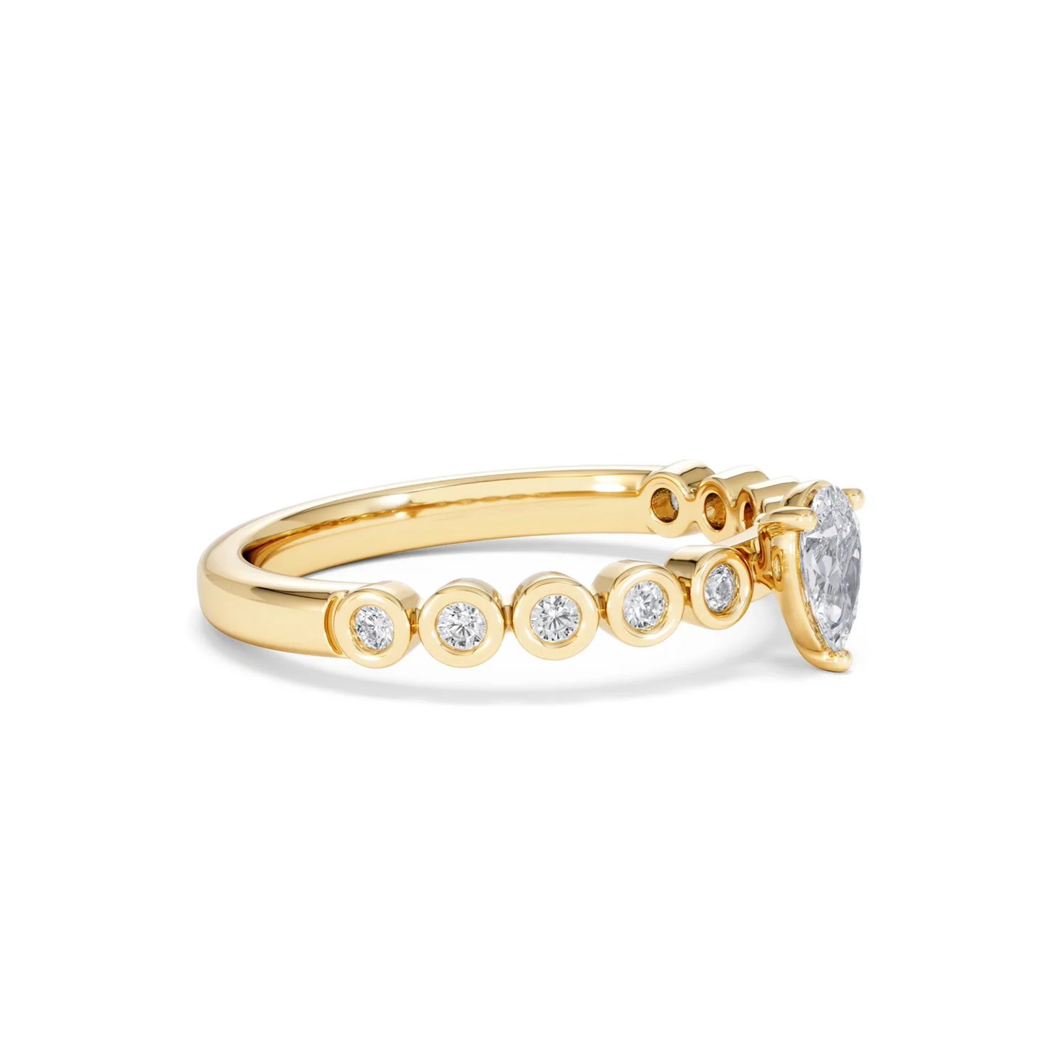 Entwine 0.30ct Pear Cut Lab Diamond Solitaire Engagement Ring with Side Stones in 18K Gold Vermeil - Image 20