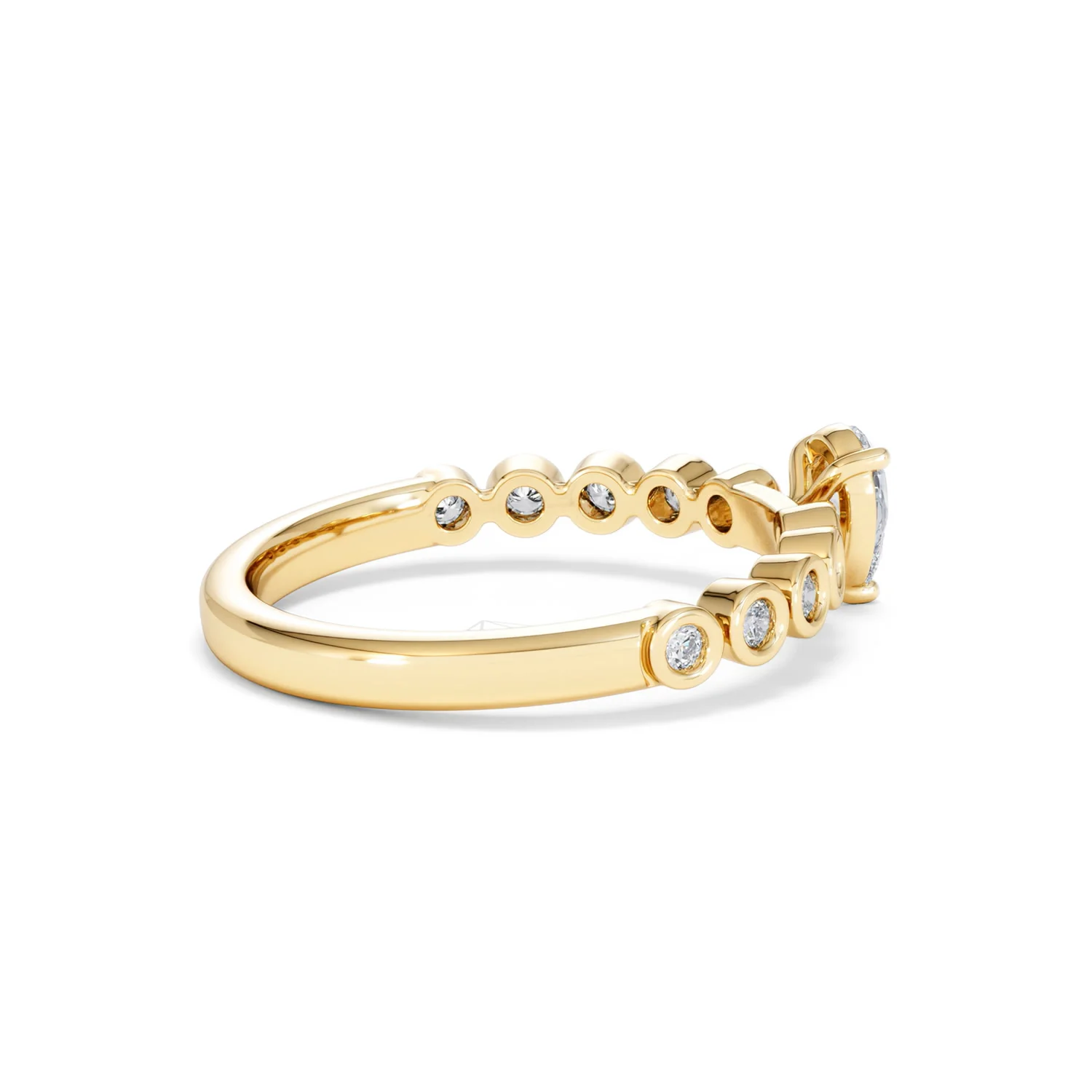 Entwine 0.30ct Pear Cut Lab Diamond Solitaire Engagement Ring with Side Stones in 18K Gold Vermeil - Image 32