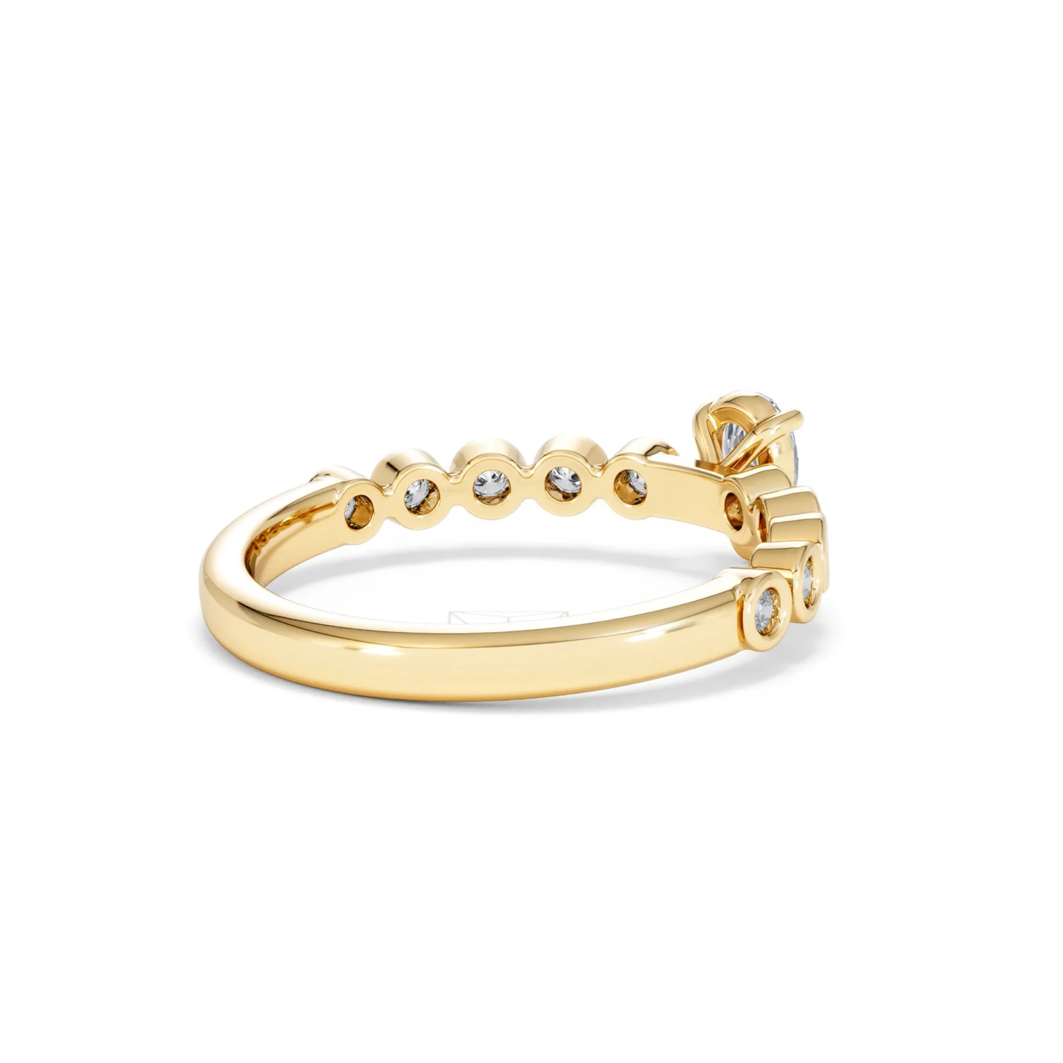 Entwine 0.30ct Pear Cut Lab Diamond Solitaire Engagement Ring with Side Stones in 18K Gold Vermeil - Image 37