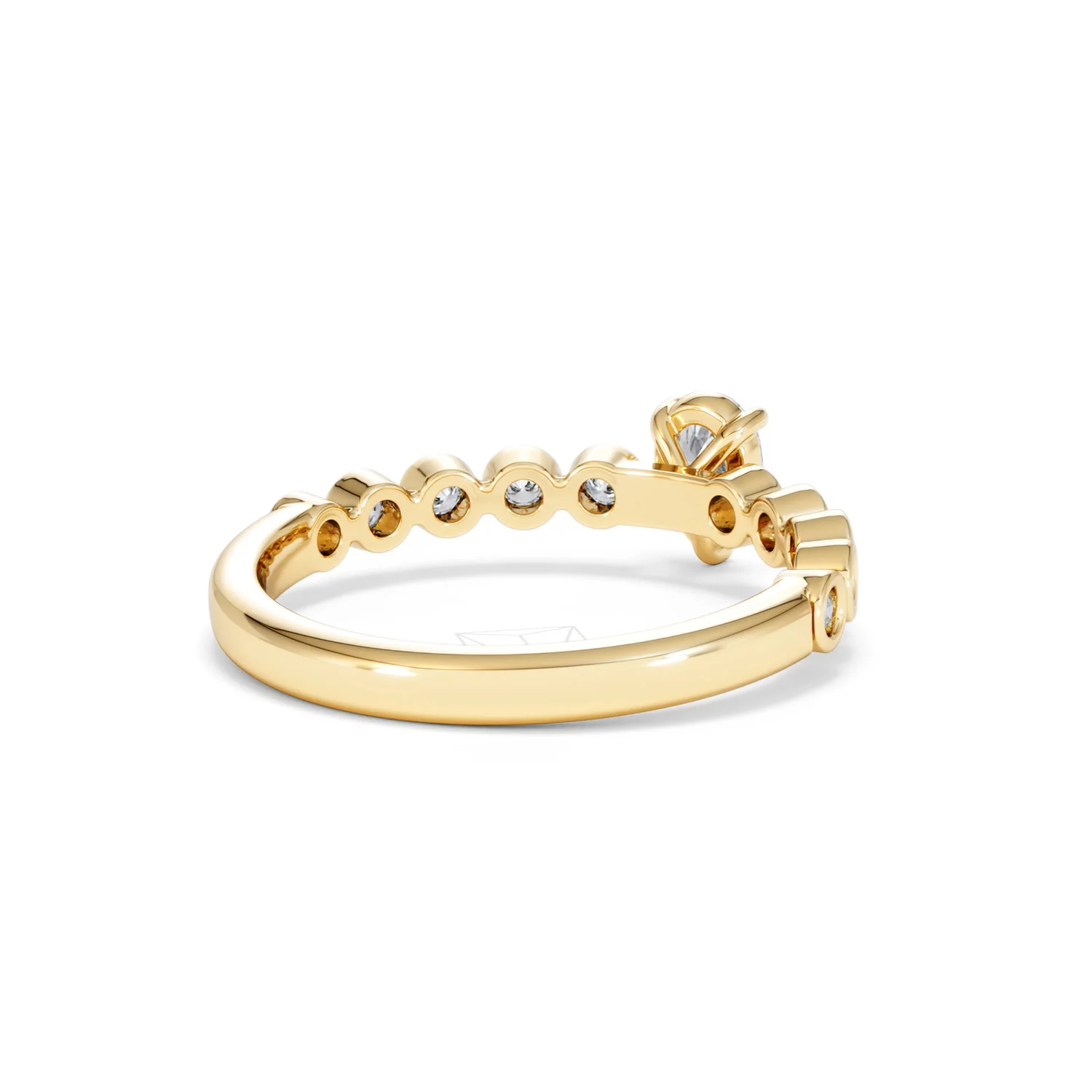 Entwine 0.30ct Pear Cut Lab Diamond Solitaire Engagement Ring with Side Stones in 18K Gold Vermeil - Image 40