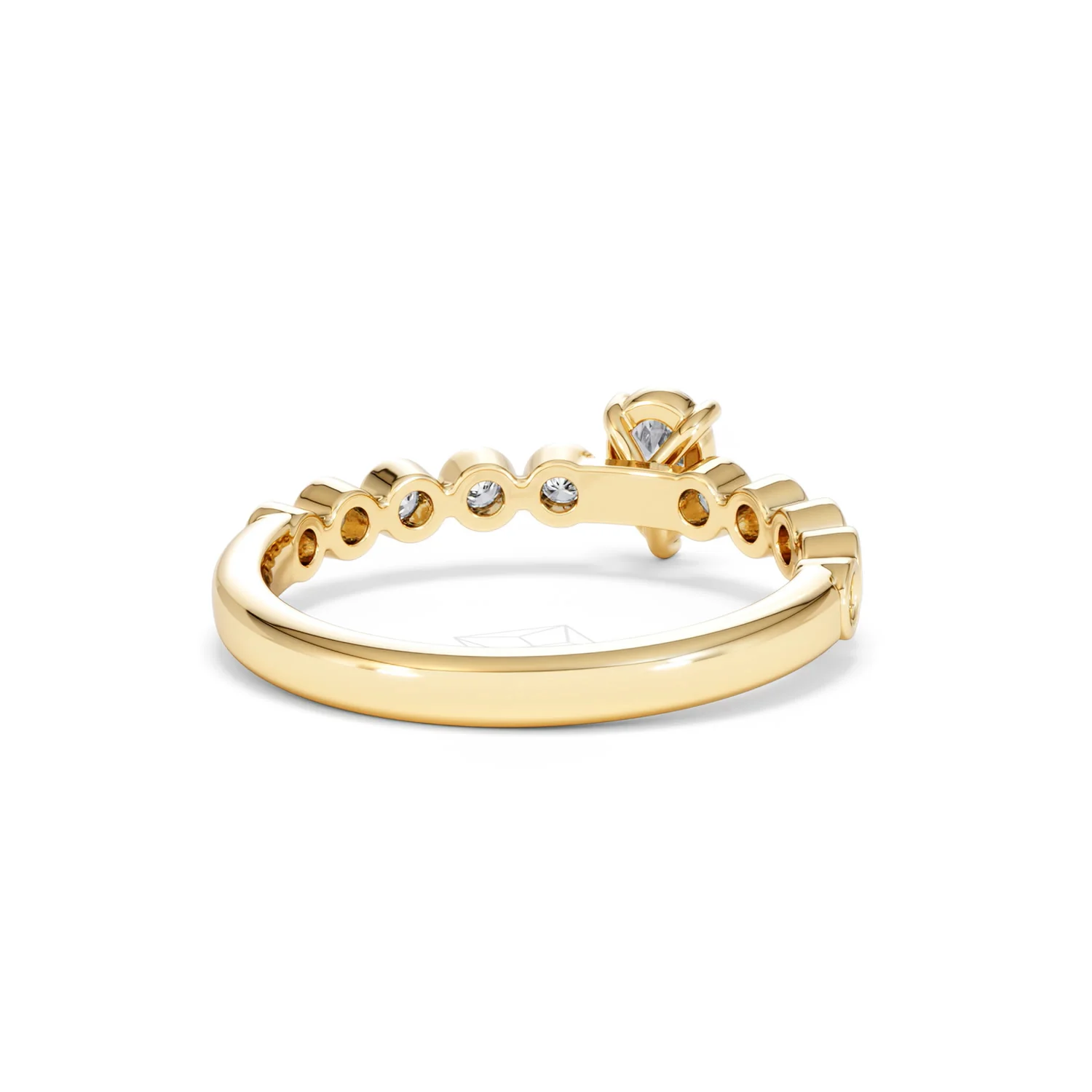 Entwine 0.30ct Pear Cut Lab Diamond Solitaire Engagement Ring with Side Stones in 18K Gold Vermeil - Image 42