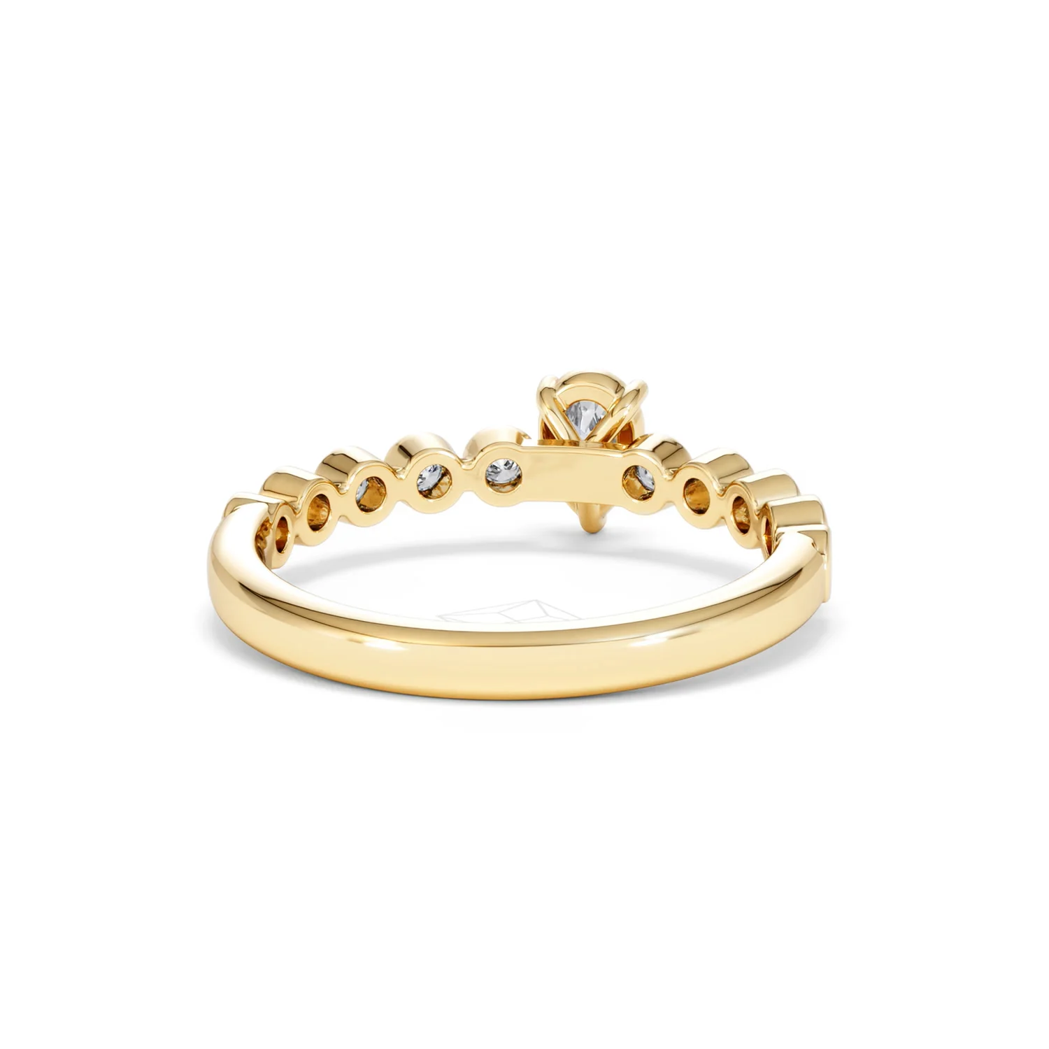 Entwine 0.30ct Pear Cut Lab Diamond Solitaire Engagement Ring with Side Stones in 18K Gold Vermeil - Image 44