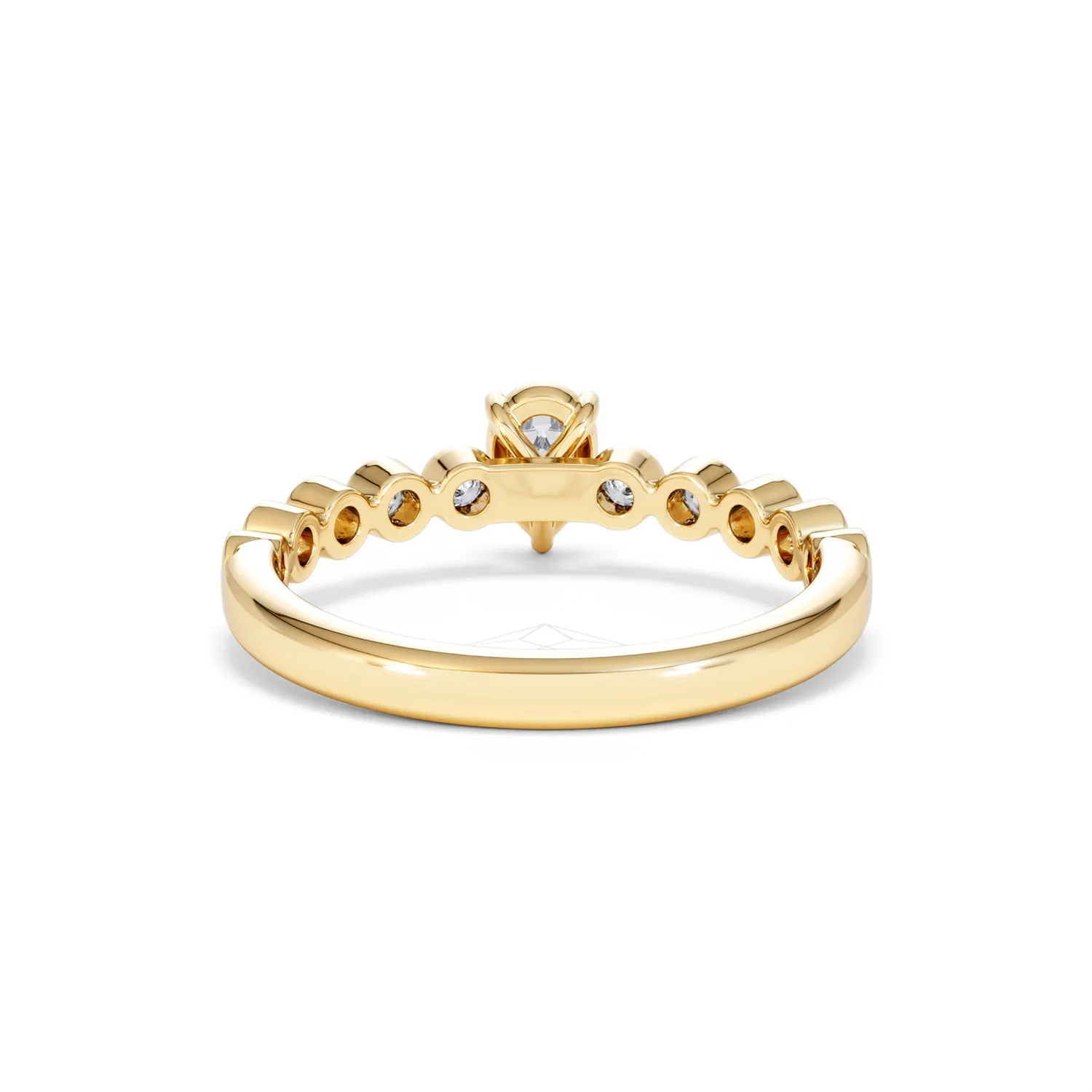 Entwine 0.30ct Pear Cut Lab Diamond Solitaire Engagement Ring with Side Stones in 18K Gold Vermeil - Image 47