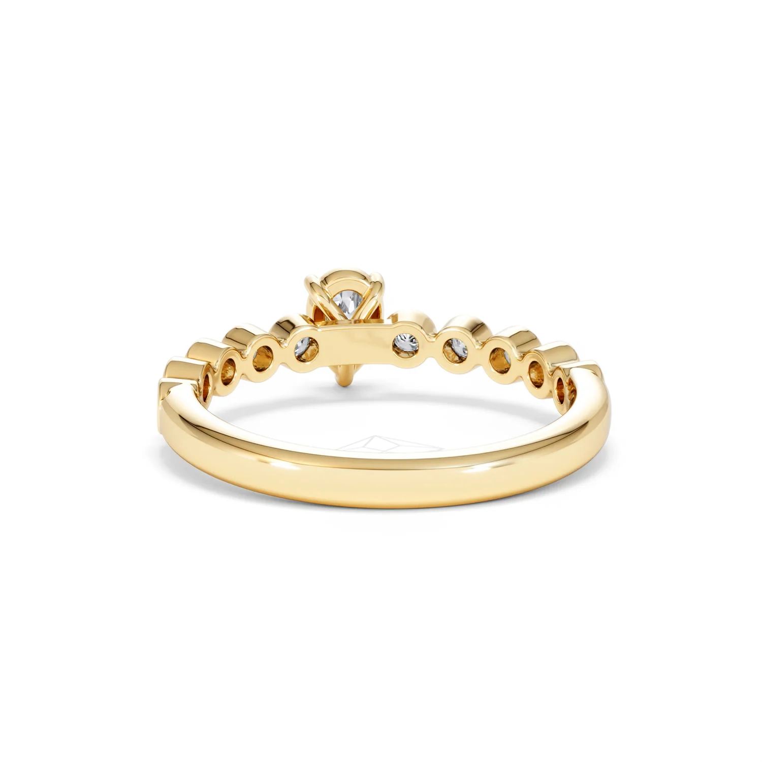 Entwine 0.30ct Pear Cut Lab Diamond Solitaire Engagement Ring with Side Stones in 18K Gold Vermeil - Image 49