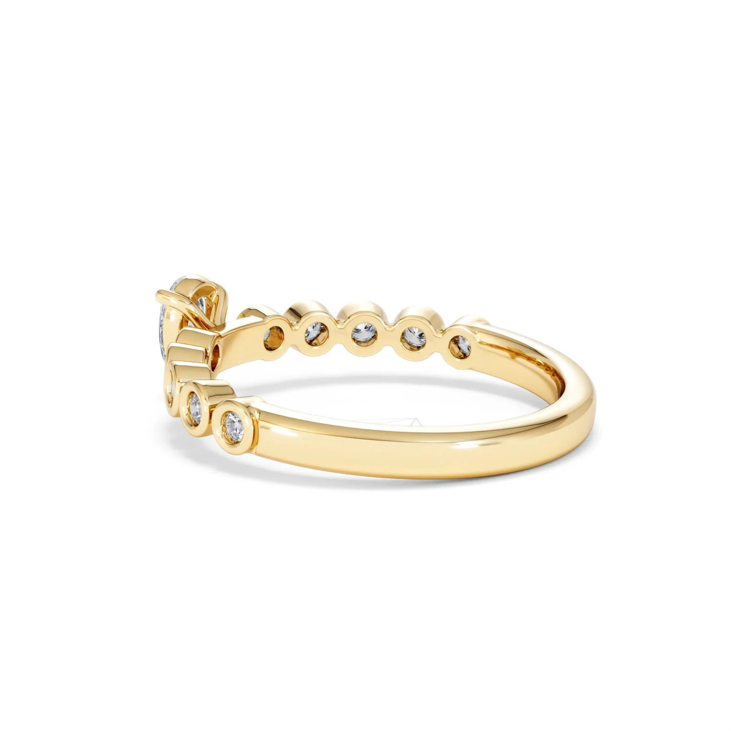 Entwine 0.30ct Pear Cut Lab Diamond Solitaire Engagement Ring with Side Stones in 18K Gold Vermeil - Image 59