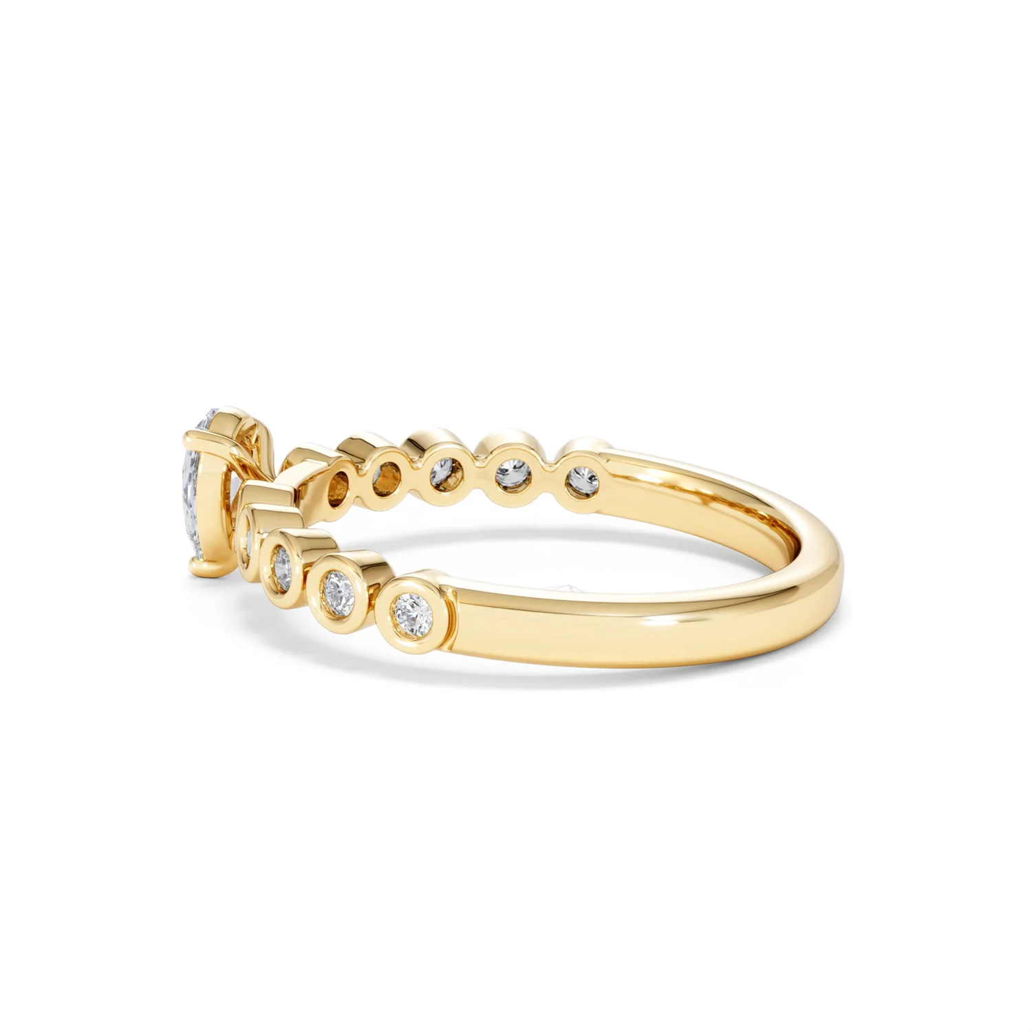 Entwine 0.30ct Pear Cut Lab Diamond Solitaire Engagement Ring with Side Stones in 18K Gold Vermeil - Image 63