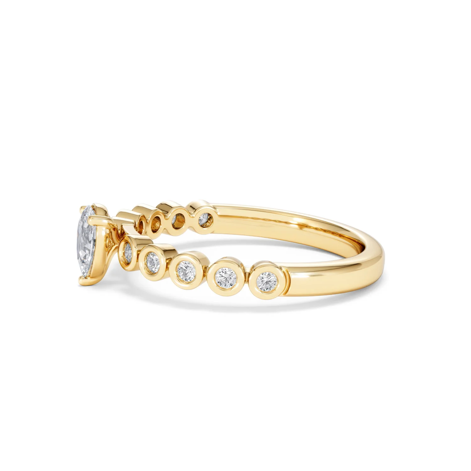 Entwine 0.30ct Pear Cut Lab Diamond Solitaire Engagement Ring with Side Stones in 18K Gold Vermeil - Image 70
