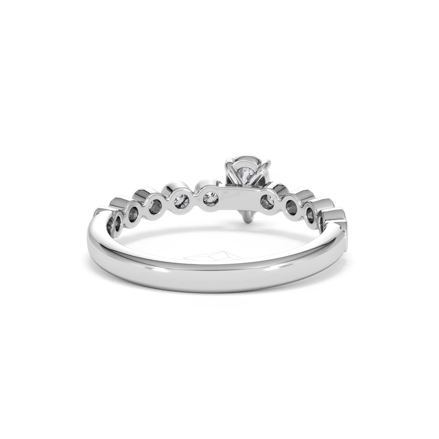 Entwine 0.30ct Pear Cut Lab Diamond Solitaire Engagement Ring with Side Stones in Sterling Silver - Image 44