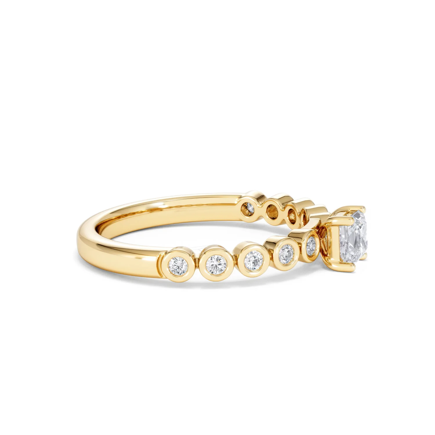 Entwine 0.30ct Princess Cut Lab Diamond Solitaire Engagement Ring with Side Stones in 18K Gold Vermeil - Image 23