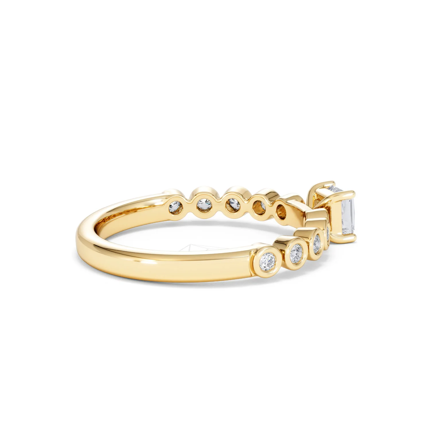 Entwine 0.30ct Princess Cut Lab Diamond Solitaire Engagement Ring with Side Stones in 18K Gold Vermeil - Image 32
