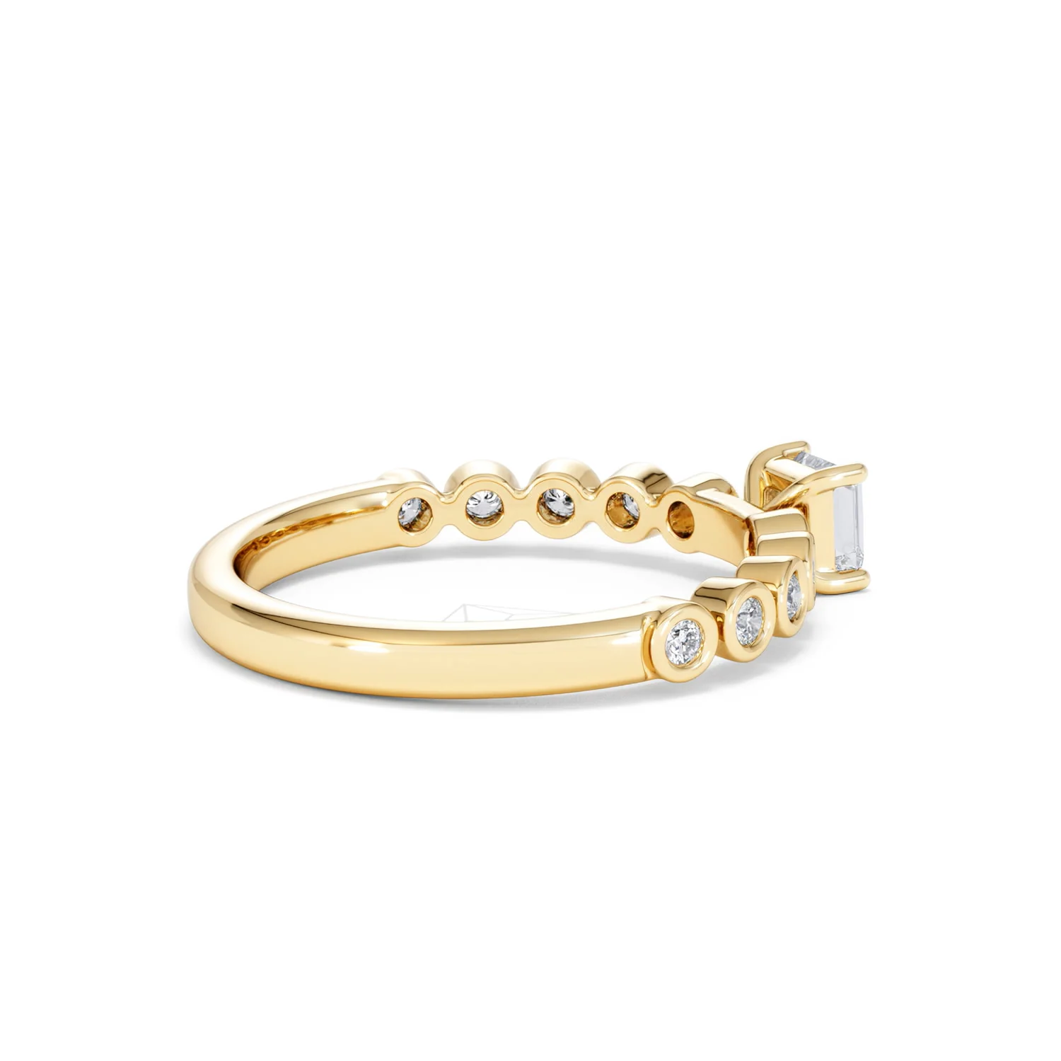 Entwine 0.30ct Princess Cut Lab Diamond Solitaire Engagement Ring with Side Stones in 18K Gold Vermeil - Image 33