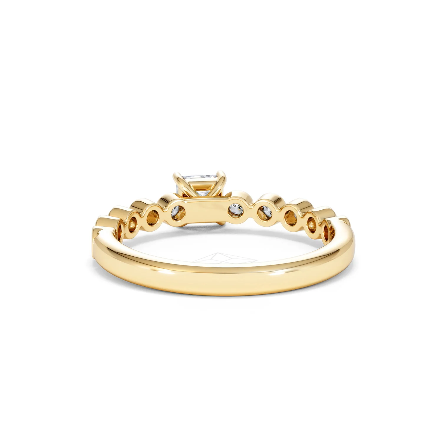 Entwine 0.30ct Princess Cut Lab Diamond Solitaire Engagement Ring with Side Stones in 18K Gold Vermeil - Image 49