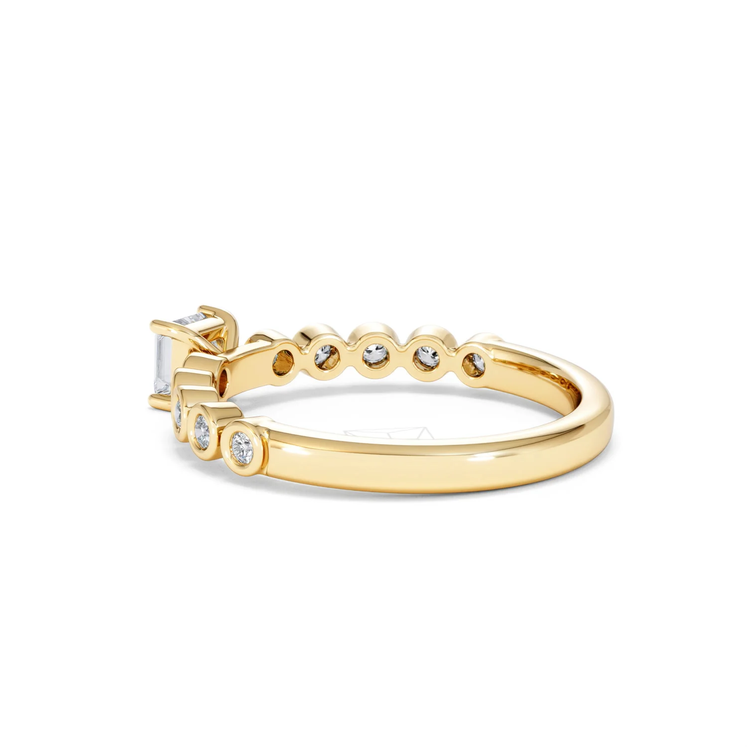 Entwine 0.30ct Princess Cut Lab Diamond Solitaire Engagement Ring with Side Stones in 18K Gold Vermeil - Image 59