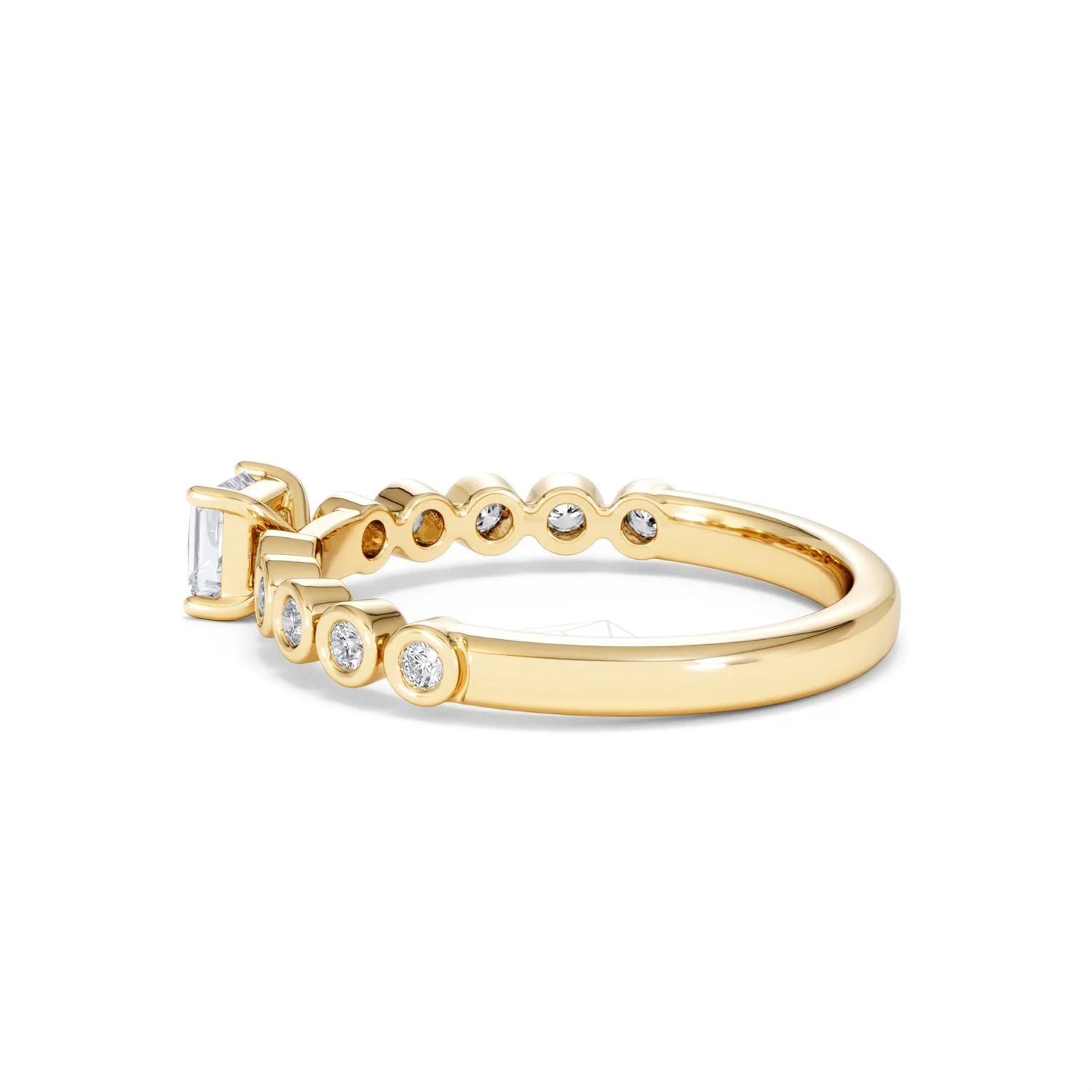 Entwine 0.30ct Princess Cut Lab Diamond Solitaire Engagement Ring with Side Stones in 18K Gold Vermeil - Image 62