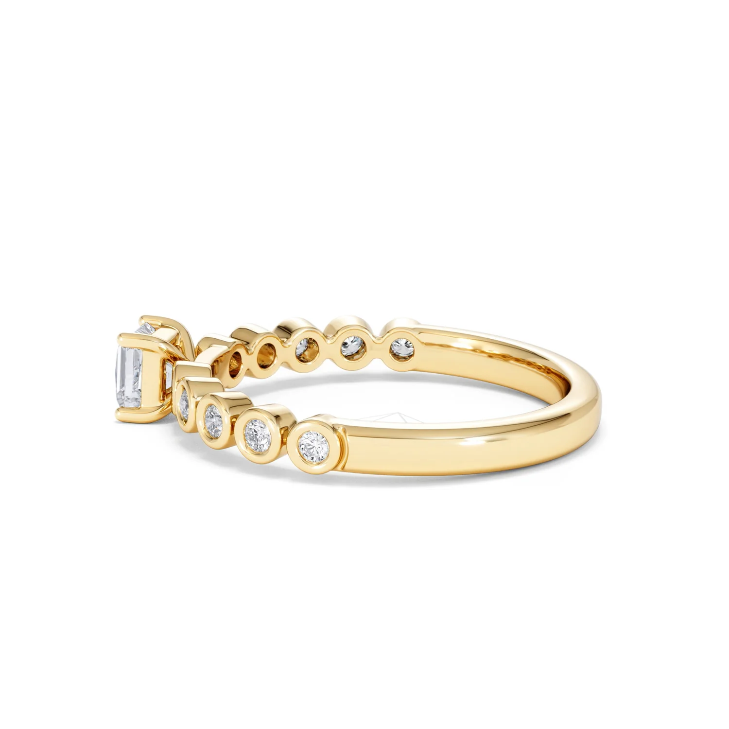 Entwine 0.30ct Princess Cut Lab Diamond Solitaire Engagement Ring with Side Stones in 18K Gold Vermeil - Image 64