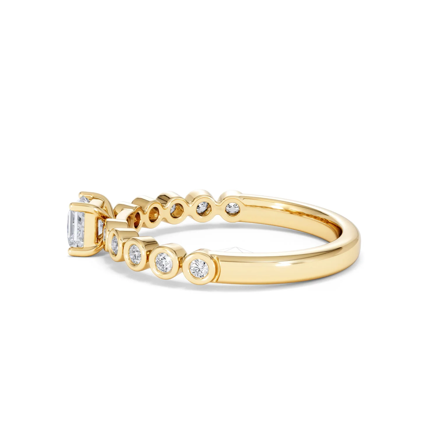 Entwine 0.30ct Princess Cut Lab Diamond Solitaire Engagement Ring with Side Stones in 18K Gold Vermeil - Image 65