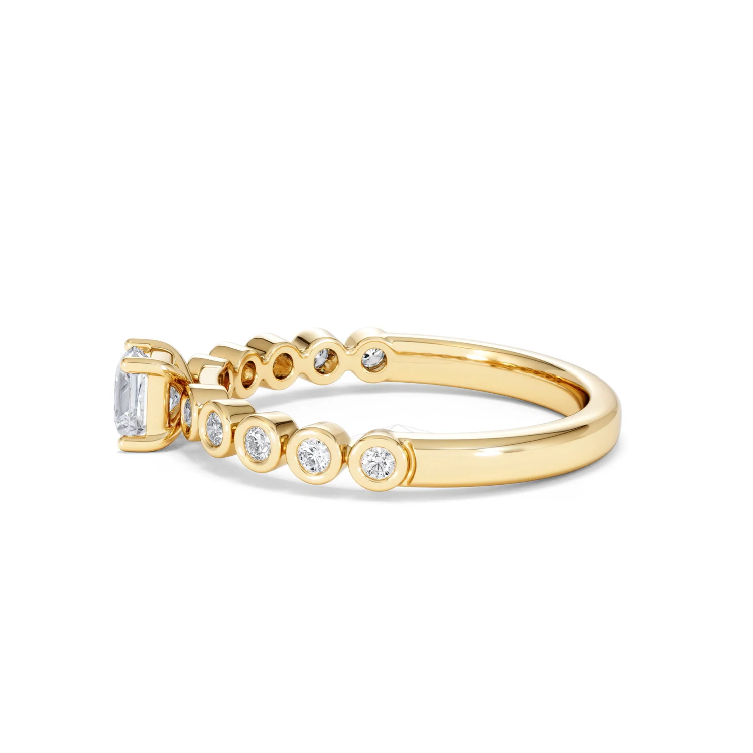 Entwine 0.30ct Princess Cut Lab Diamond Solitaire Engagement Ring with Side Stones in 18K Gold Vermeil - Image 67