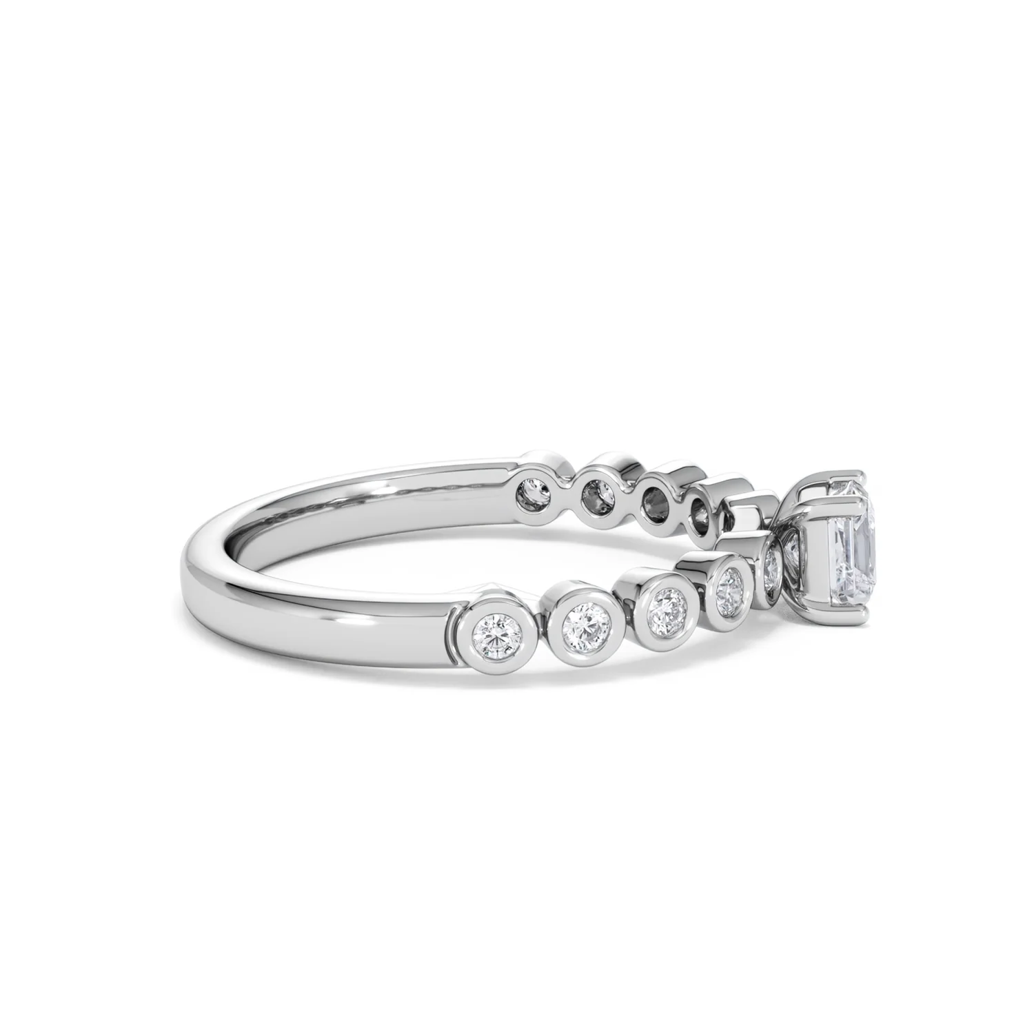 Entwine 0.30ct Princess Cut Lab Diamond Solitaire Engagement Ring with Side Stones in Sterling Silver - Image 26
