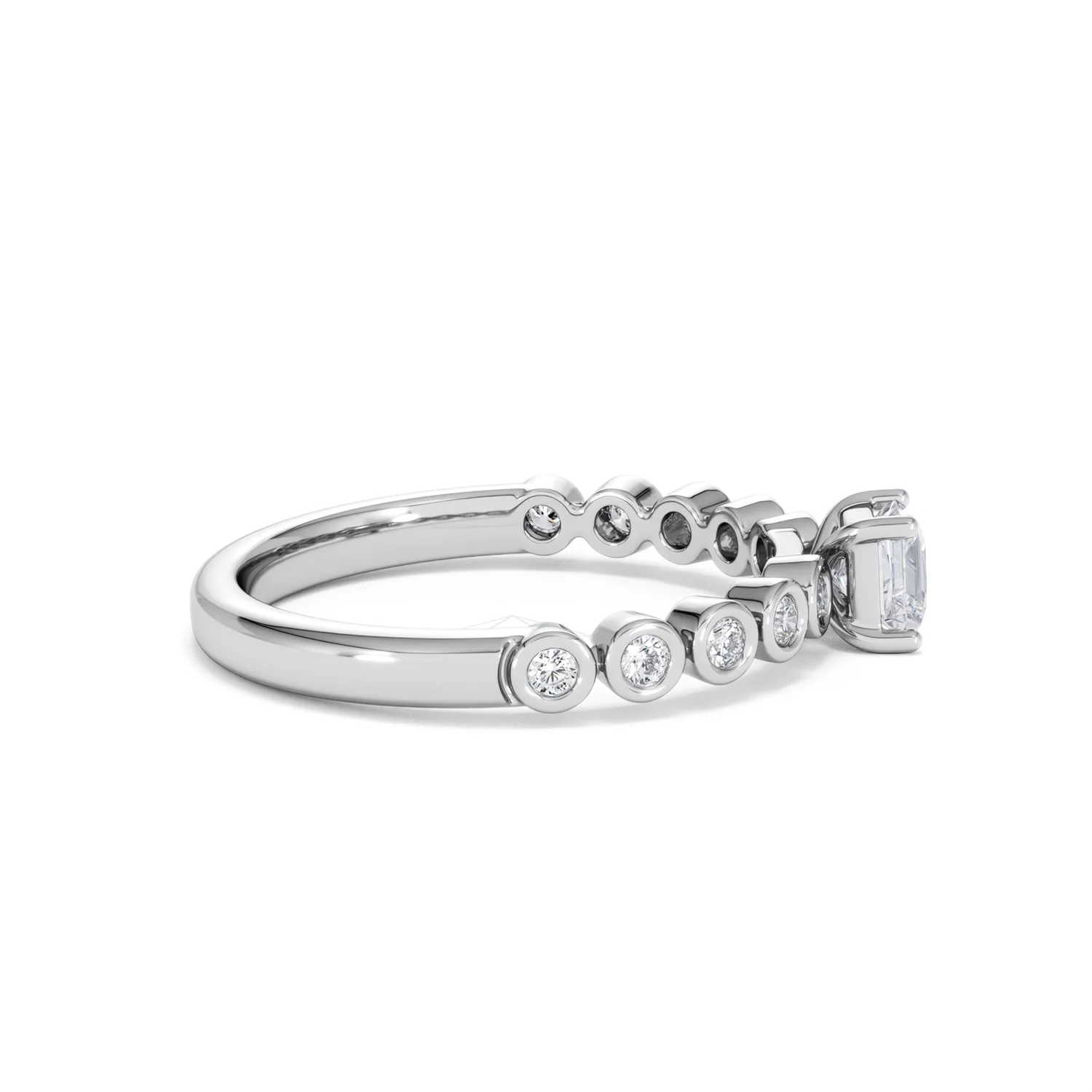 Entwine 0.30ct Princess Cut Lab Diamond Solitaire Engagement Ring with Side Stones in Sterling Silver - Image 27