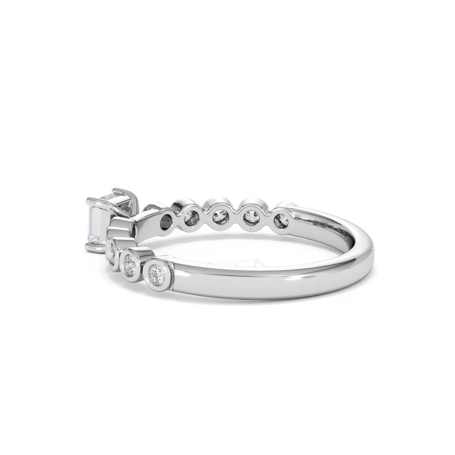 Entwine 0.30ct Princess Cut Lab Diamond Solitaire Engagement Ring with Side Stones in Sterling Silver - Image 60