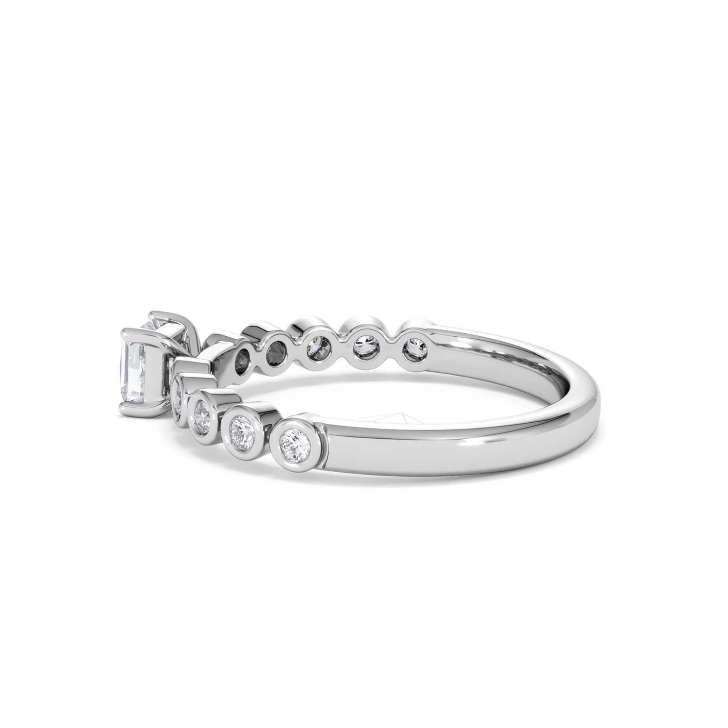 Entwine 0.30ct Princess Cut Lab Diamond Solitaire Engagement Ring with Side Stones in Sterling Silver - Image 63
