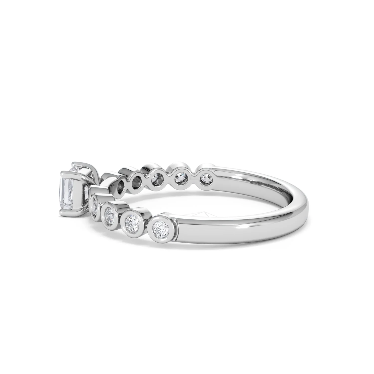 Entwine 0.30ct Princess Cut Lab Diamond Solitaire Engagement Ring with Side Stones in Sterling Silver - Image 64