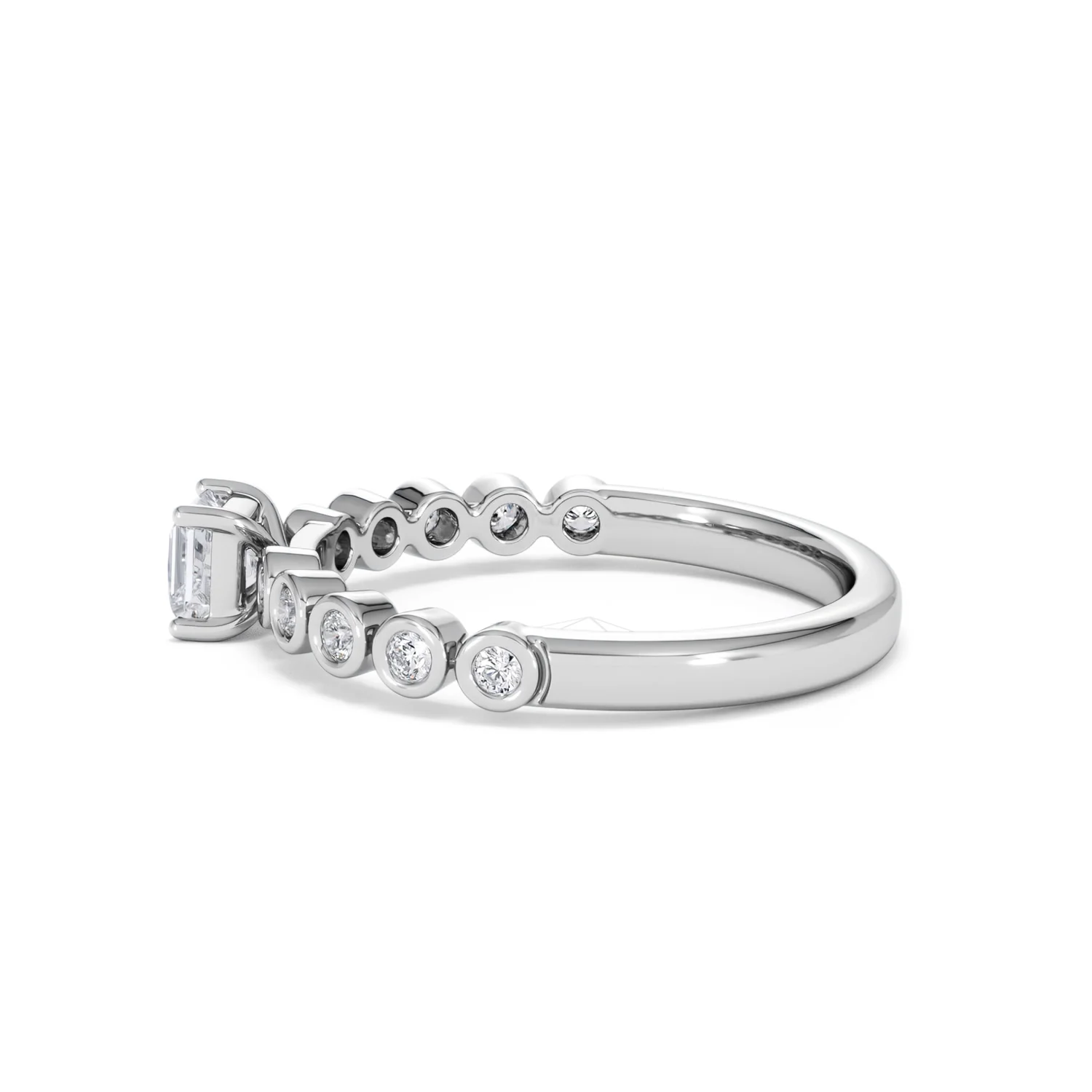 Entwine 0.30ct Princess Cut Lab Diamond Solitaire Engagement Ring with Side Stones in Sterling Silver - Image 65