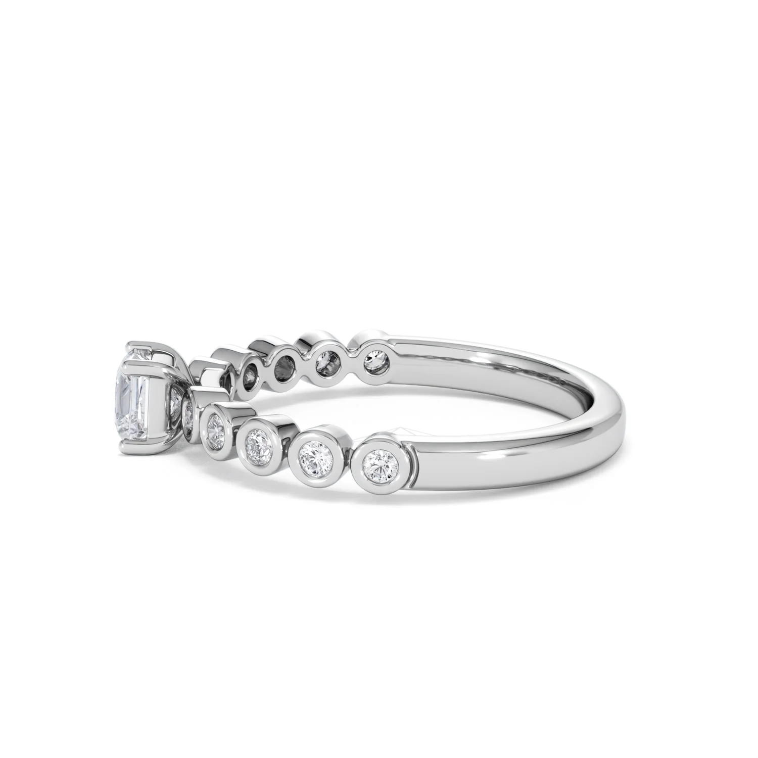 Entwine 0.30ct Princess Cut Lab Diamond Solitaire Engagement Ring with Side Stones in Sterling Silver - Image 67