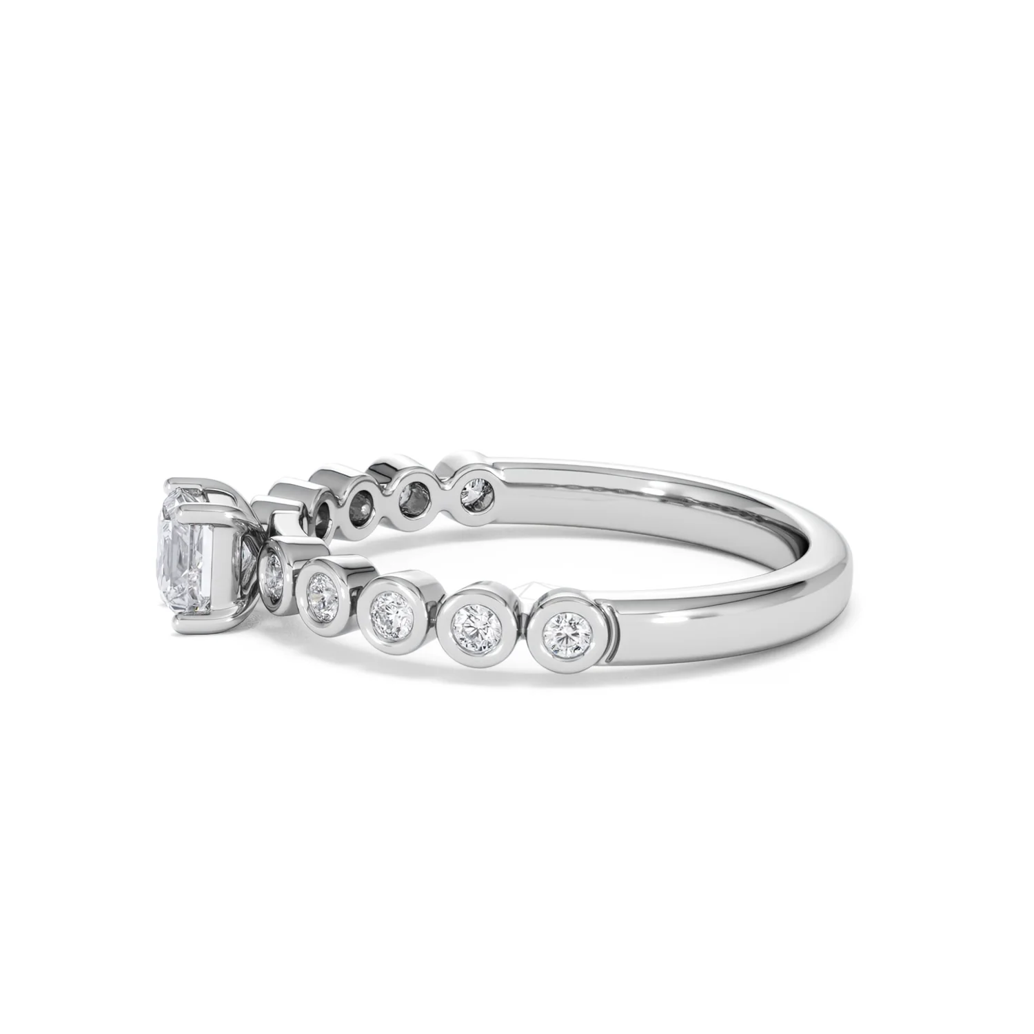 Entwine 0.30ct Princess Cut Lab Diamond Solitaire Engagement Ring with Side Stones in Sterling Silver - Image 69
