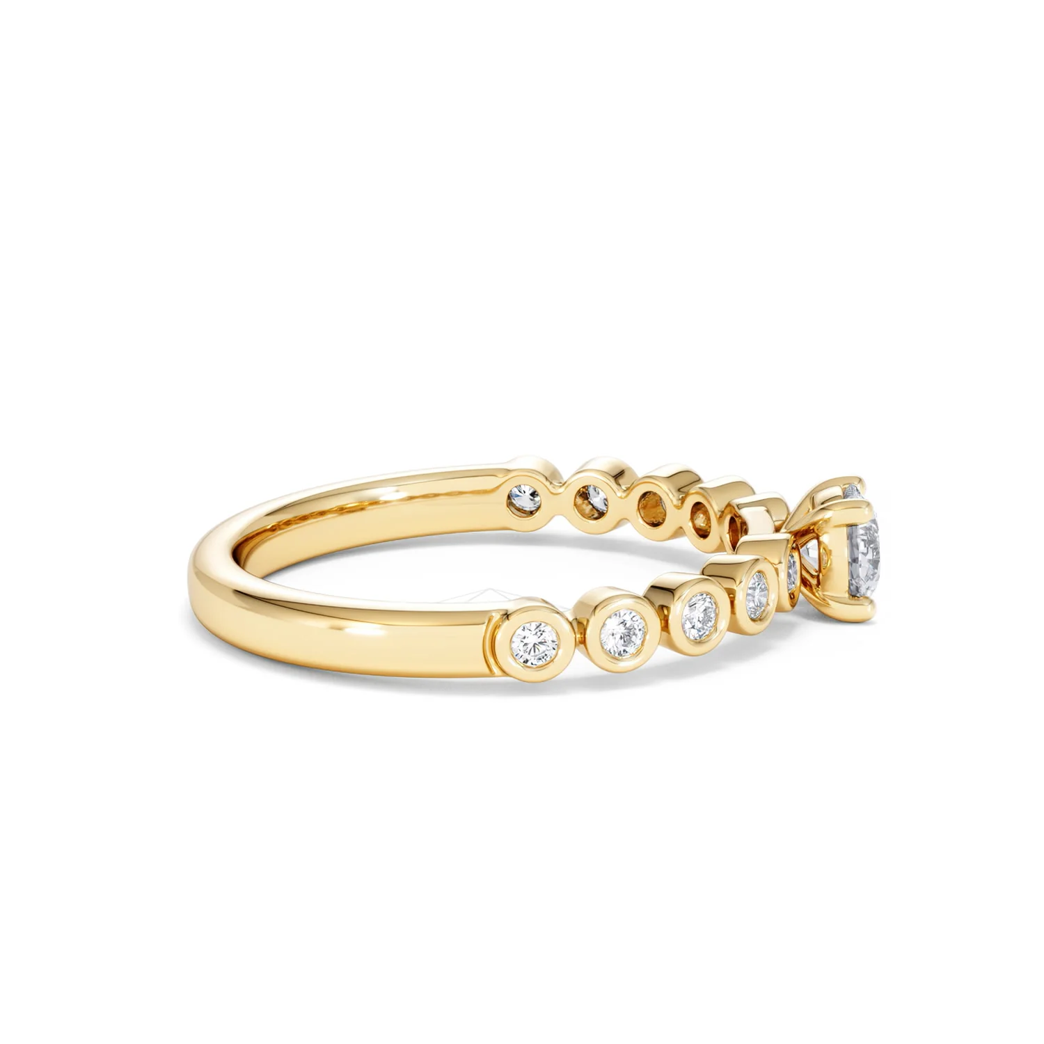 Entwine 0.30ct Round Cut Lab Diamond Solitaire Engagement Ring with Side Stones in 18K Gold Vermeil - Image 27
