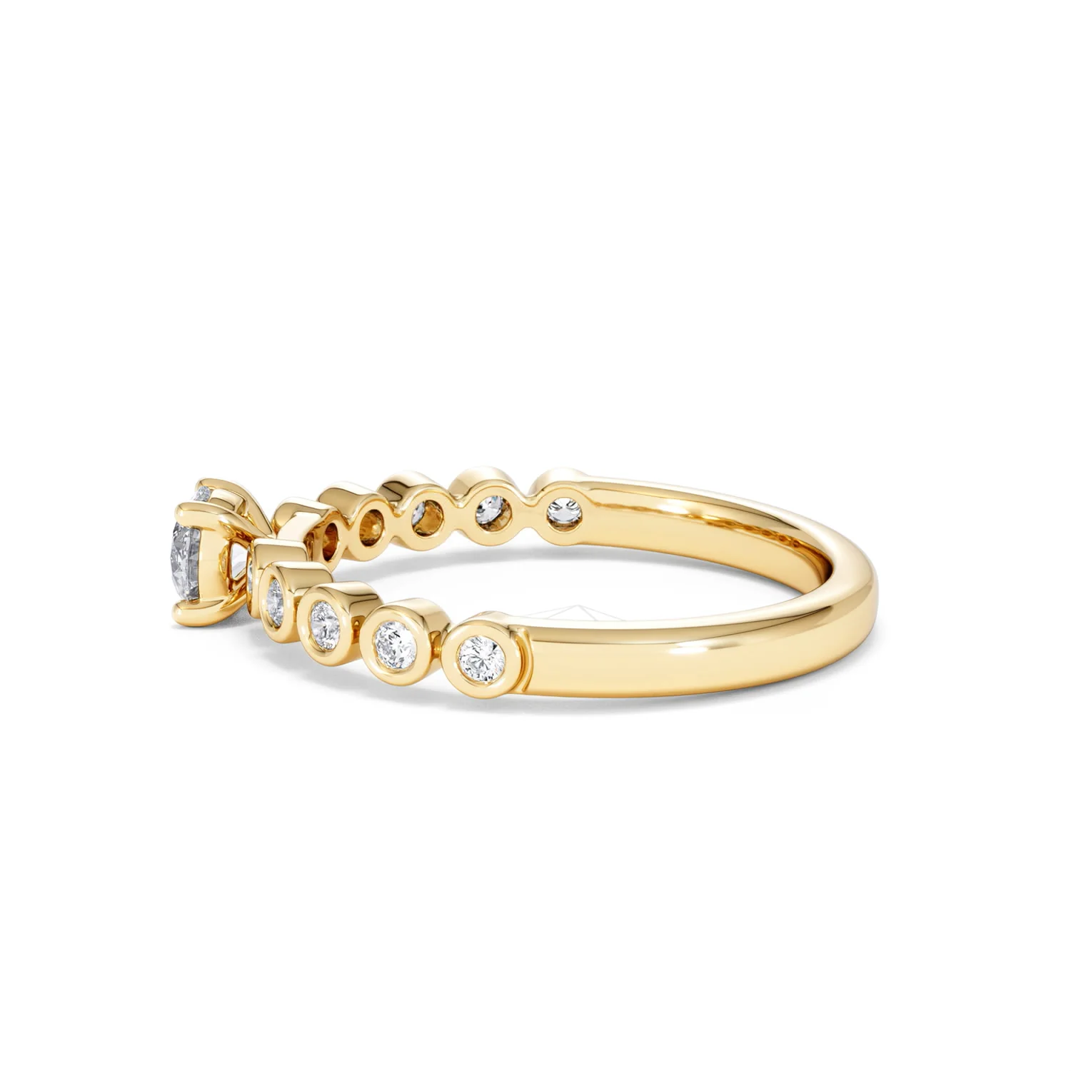 Entwine 0.30ct Round Cut Lab Diamond Solitaire Engagement Ring with Side Stones in 18K Gold Vermeil - Image 65