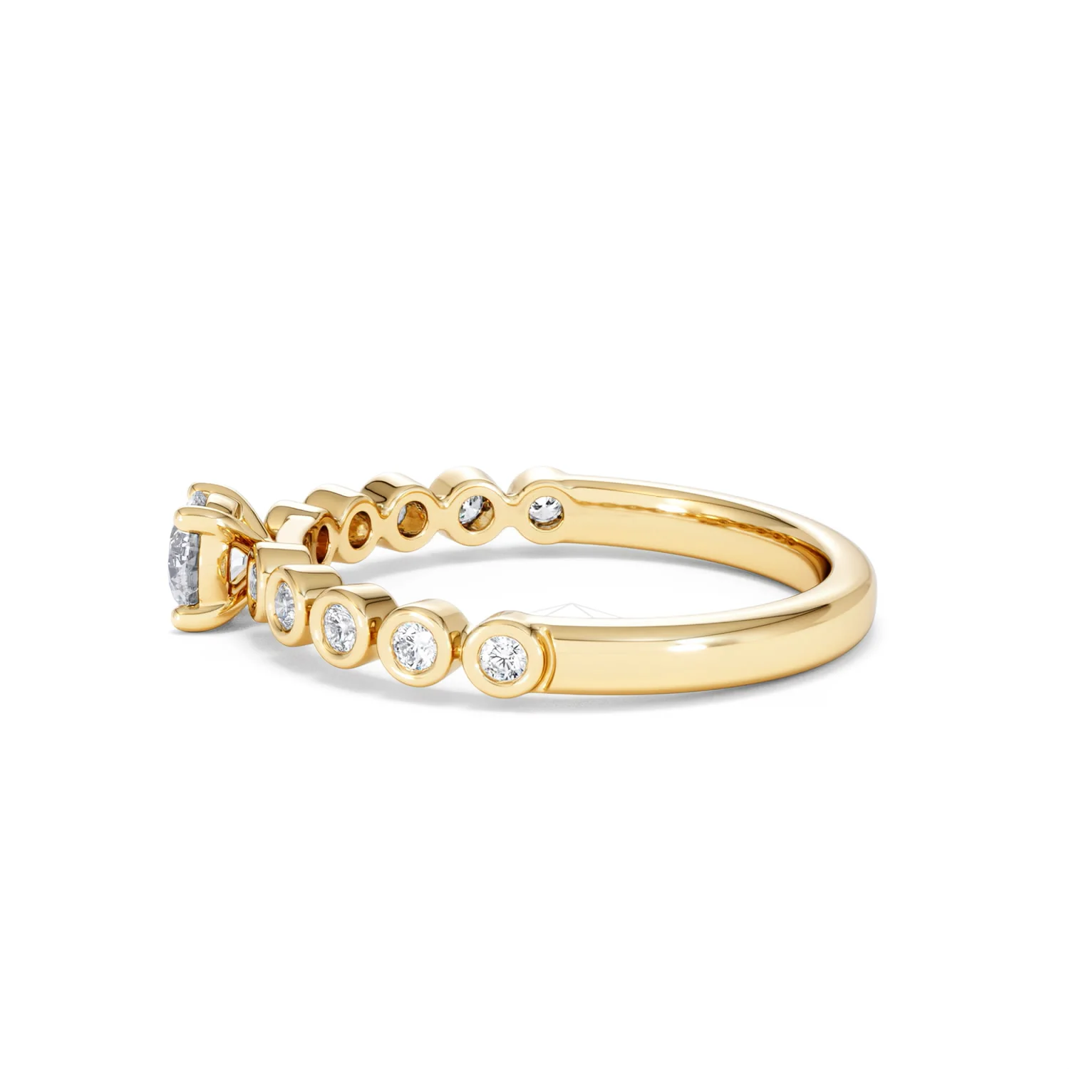 Entwine 0.30ct Round Cut Lab Diamond Solitaire Engagement Ring with Side Stones in 18K Gold Vermeil - Image 66