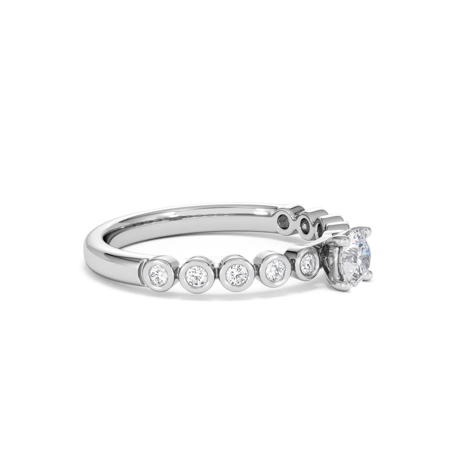 Entwine 0.30ct Round Cut Lab Diamond Solitaire Engagement Ring with Side Stones in Sterling Silver - Image 20