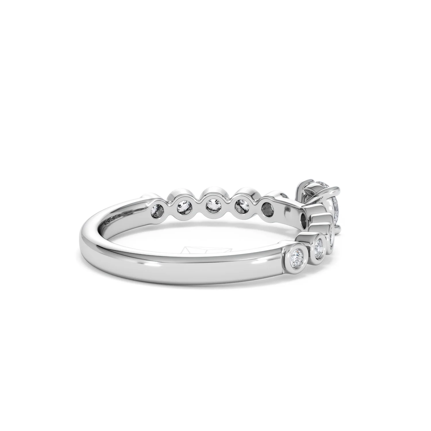 Entwine 0.30ct Round Cut Lab Diamond Solitaire Engagement Ring with Side Stones in Sterling Silver - Image 35