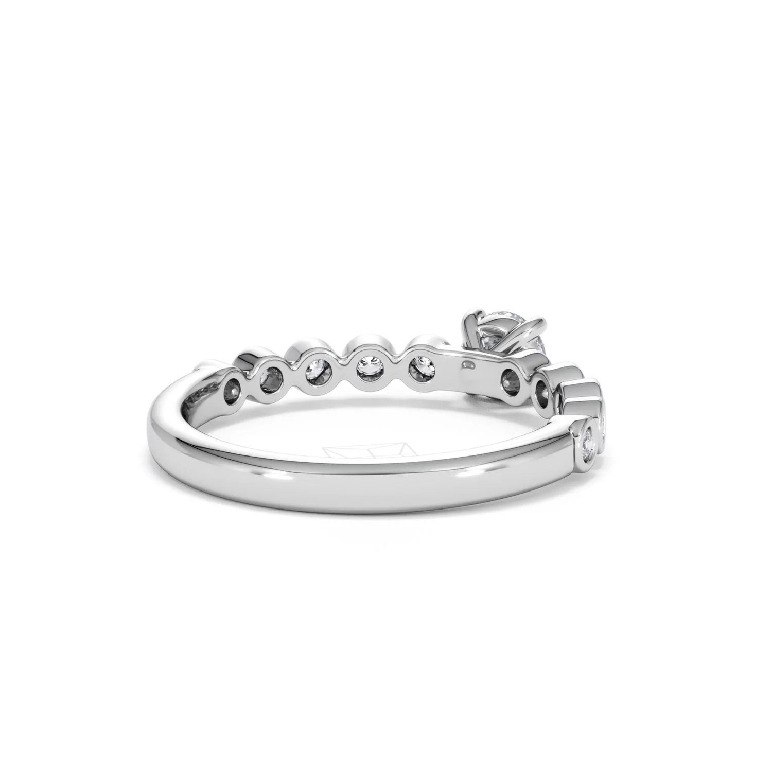 Entwine 0.30ct Round Cut Lab Diamond Solitaire Engagement Ring with Side Stones in Sterling Silver - Image 40