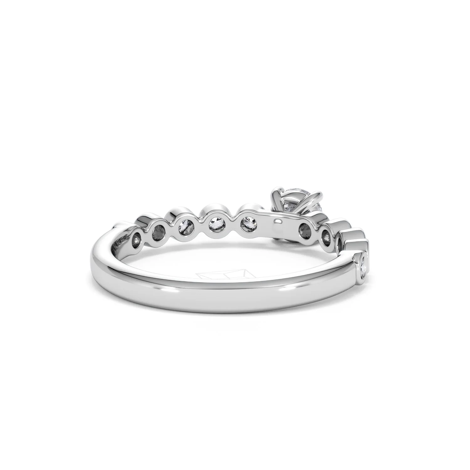 Entwine 0.30ct Round Cut Lab Diamond Solitaire Engagement Ring with Side Stones in Sterling Silver - Image 41